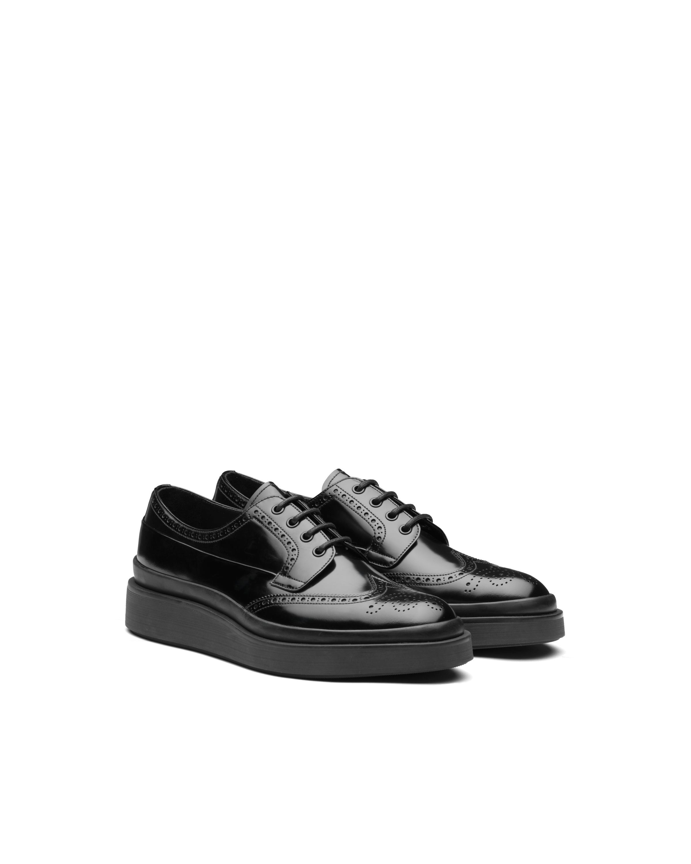 Brushed Leather Derby Brogue Shoes