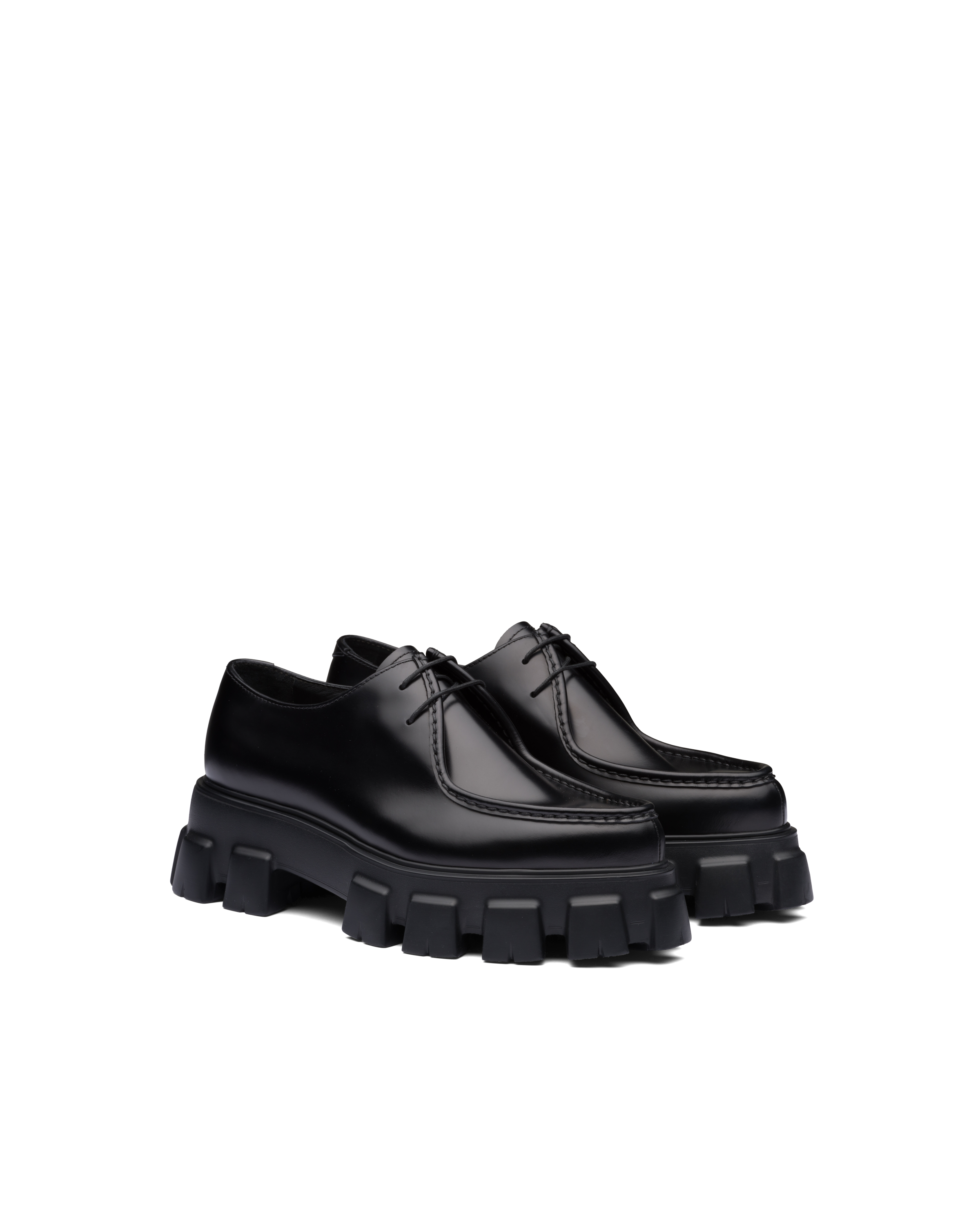 prada monolith brushed leather booties
