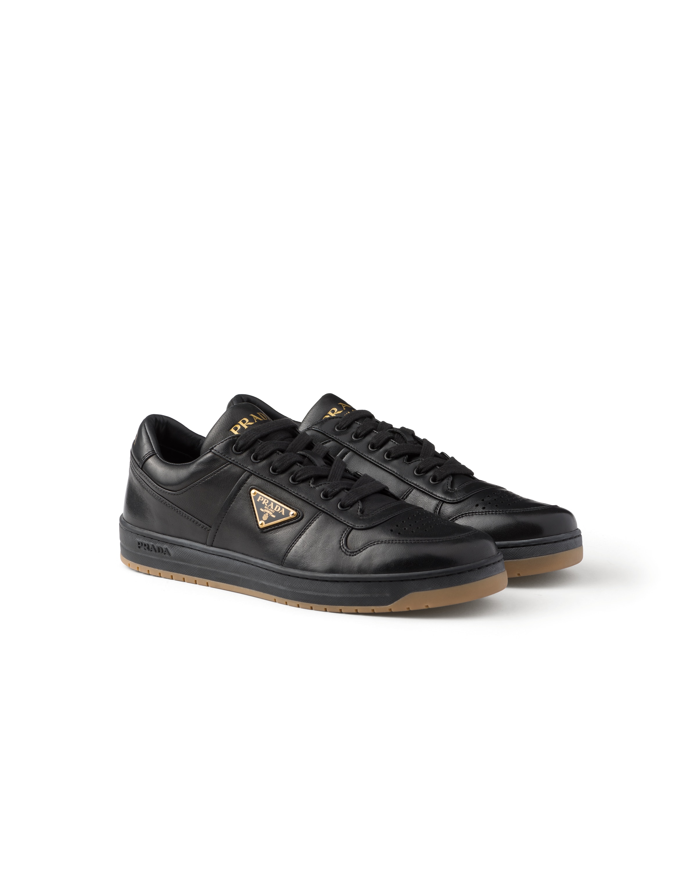 Prada Downtown Sneaker Aus Nappa-leder, Herren, Schwarz, Größe 6