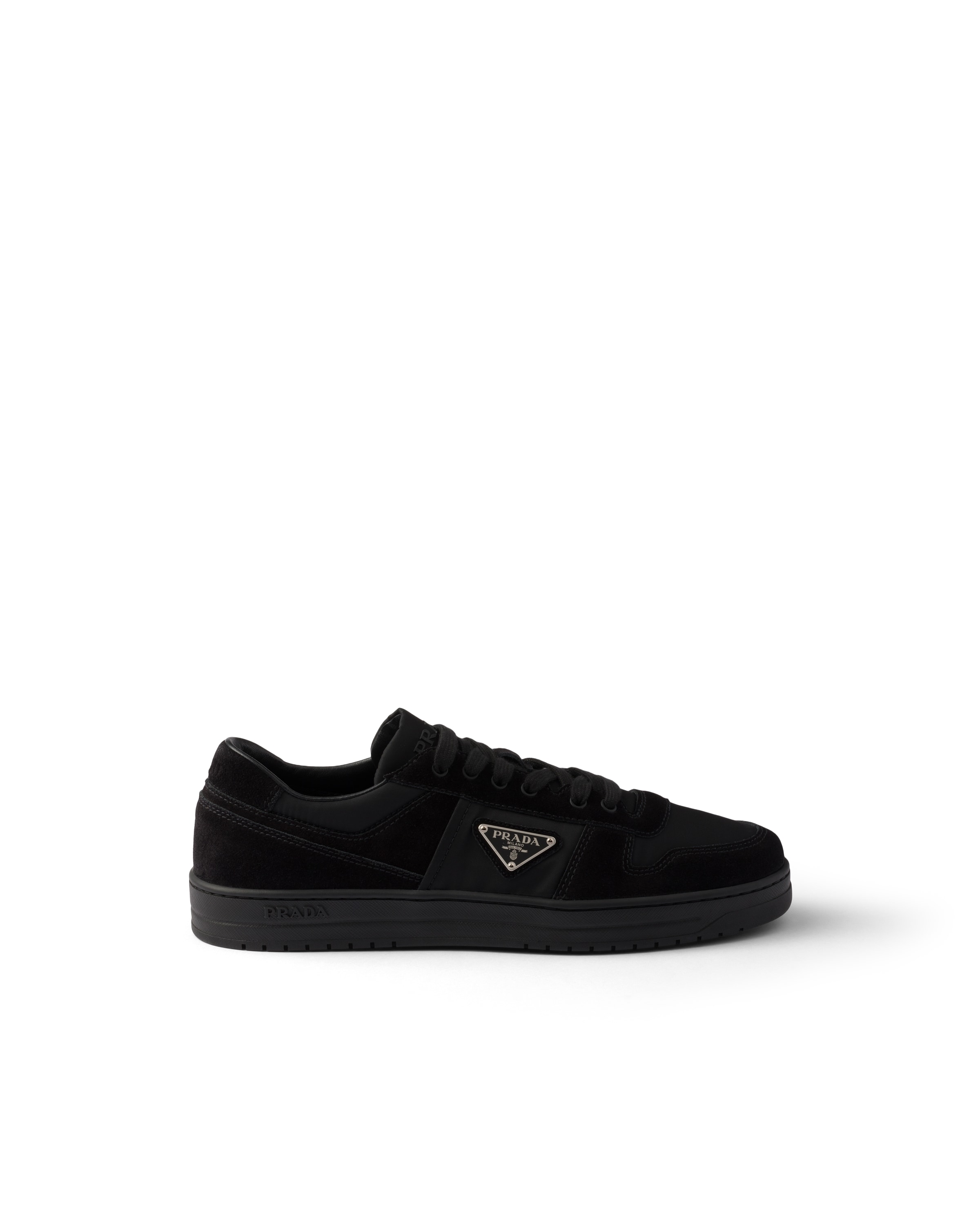 Prada Downtown Logo Low Top Sneaker In Black