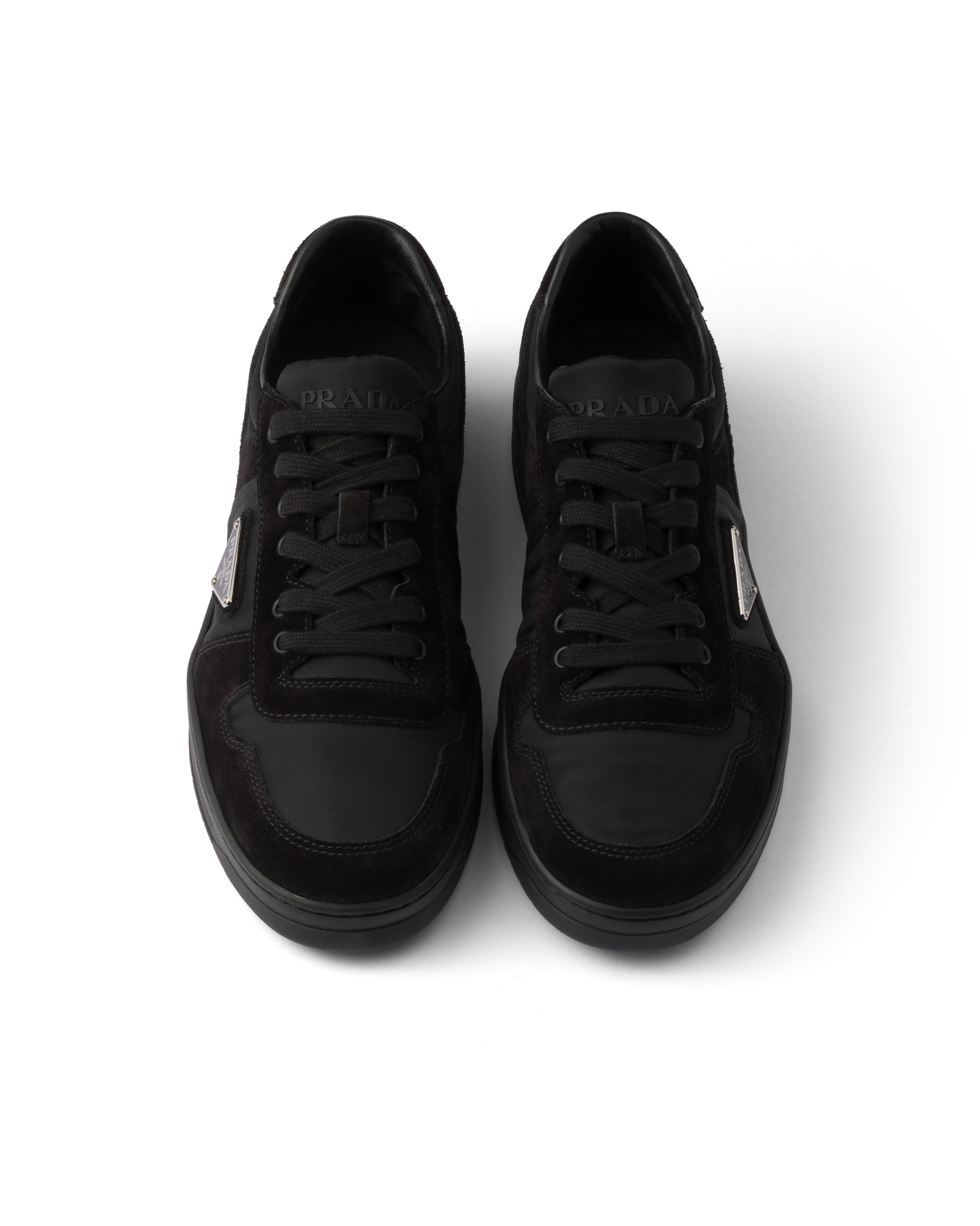 Prada Downtown Logo Low Top Sneaker In Black
