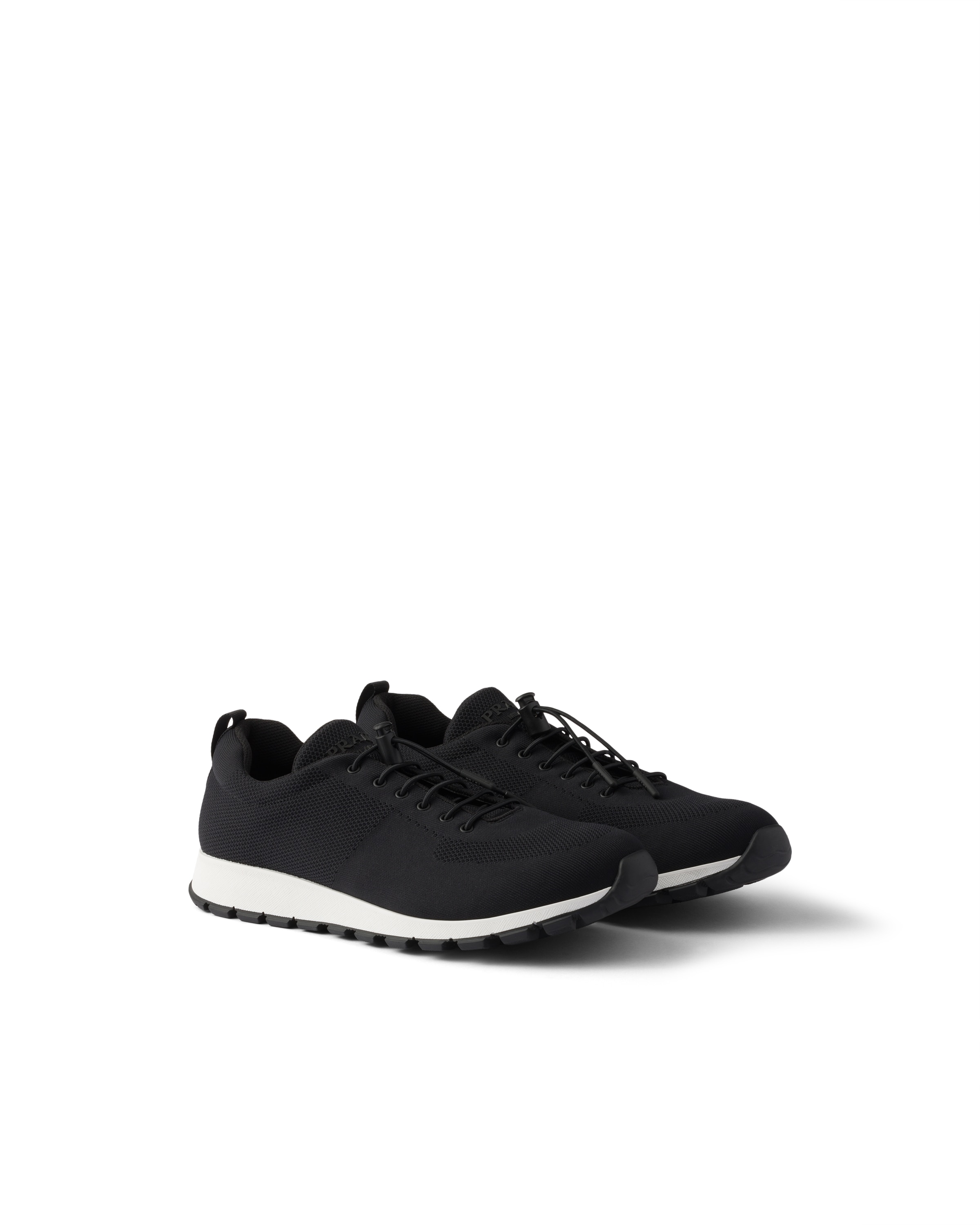 Prada Baskets En Maille Stretch, Homme, Noir , Taille 7,5