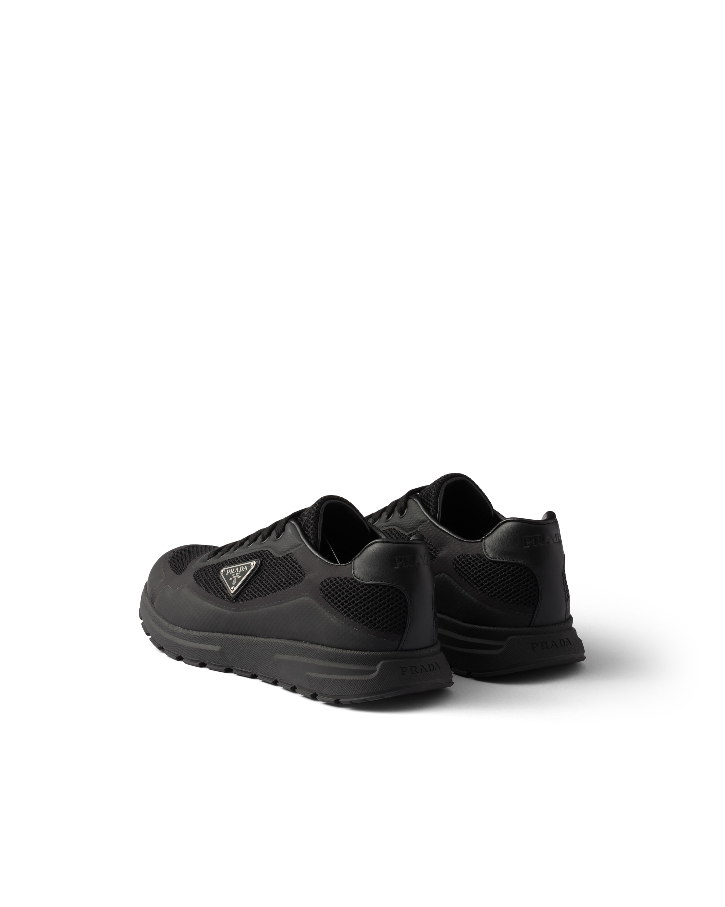 Prada Prax 2.0 Mesh-panel Sneakers In Black