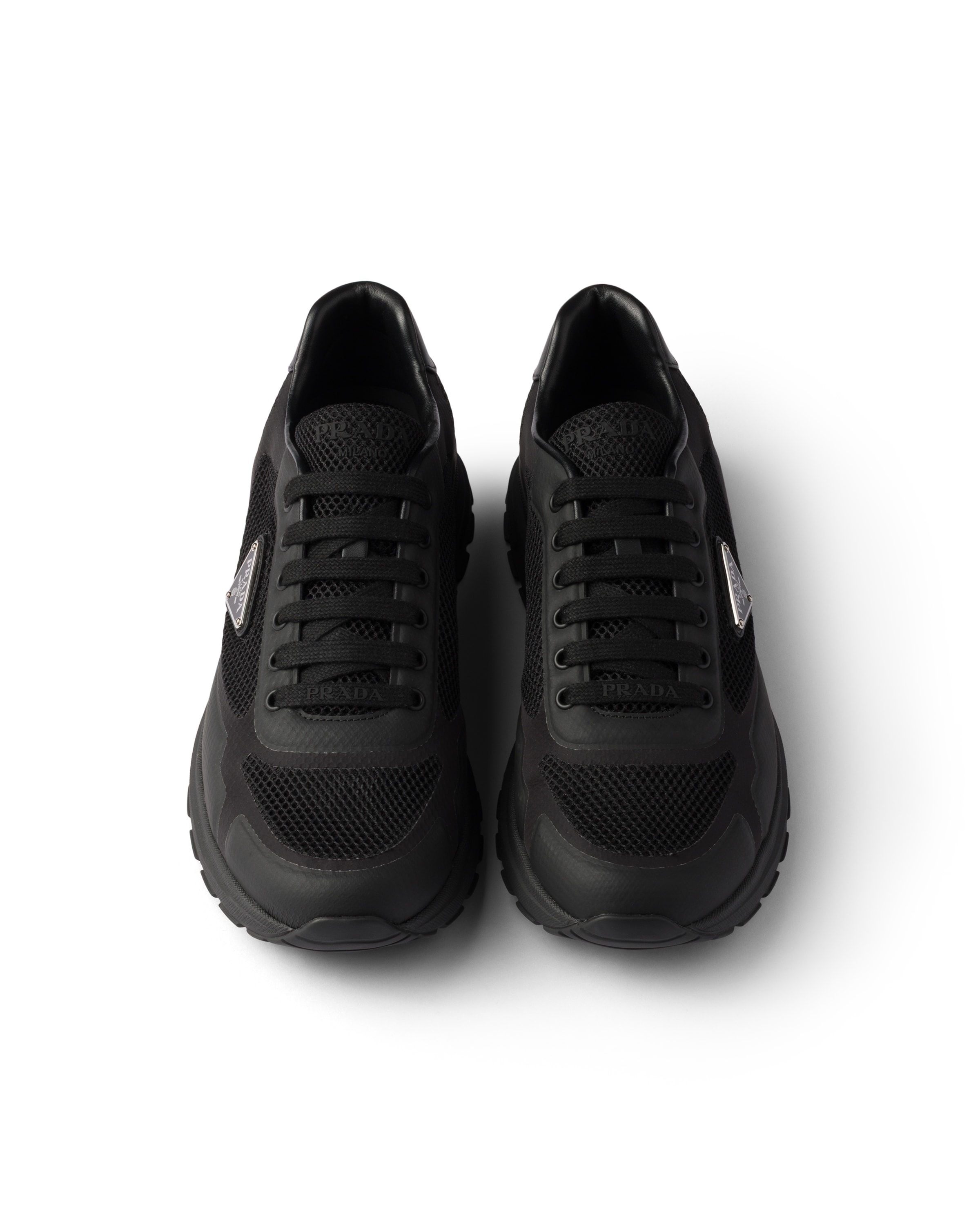 Prada Prax 2.0 Mesh-panel Sneakers In Black
