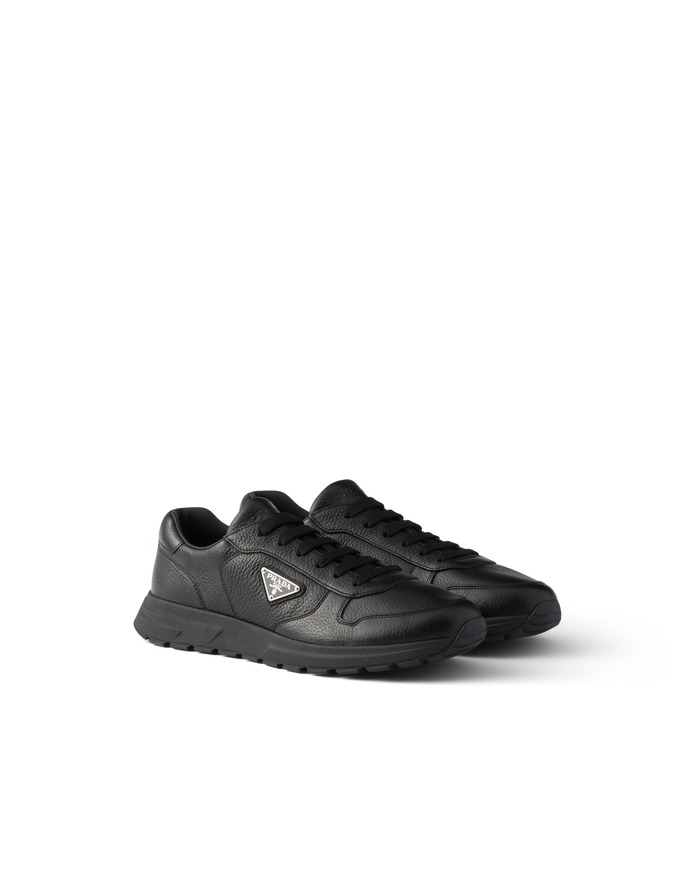 Prada Mens Black Prax 2.0 Re-nylon Shell And Leather Trainers Eur 41.5 / 7.5 Uk