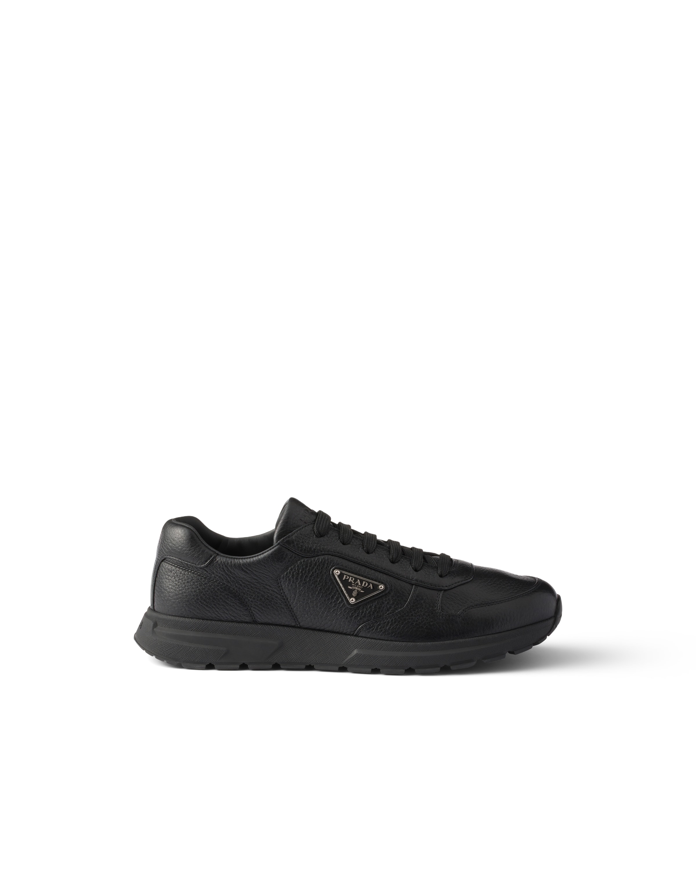 Prada Mens Black Prax 2.0 Re-nylon Shell And Leather Trainers Eur 41.5 / 7.5 Uk