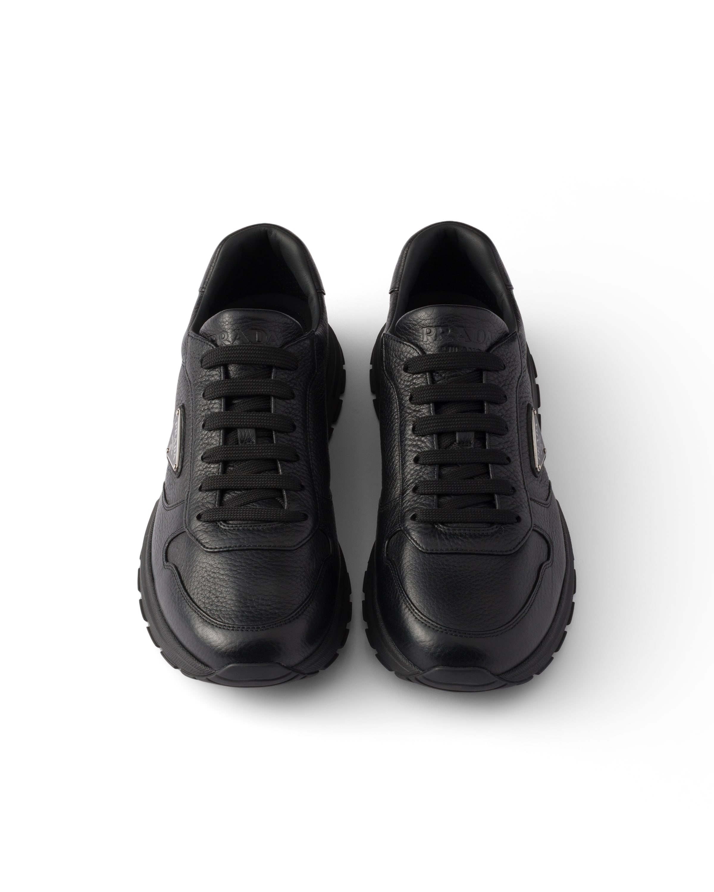 Prada Mens Black Prax 2.0 Re-nylon Shell And Leather Trainers Eur 41.5 / 7.5 Uk