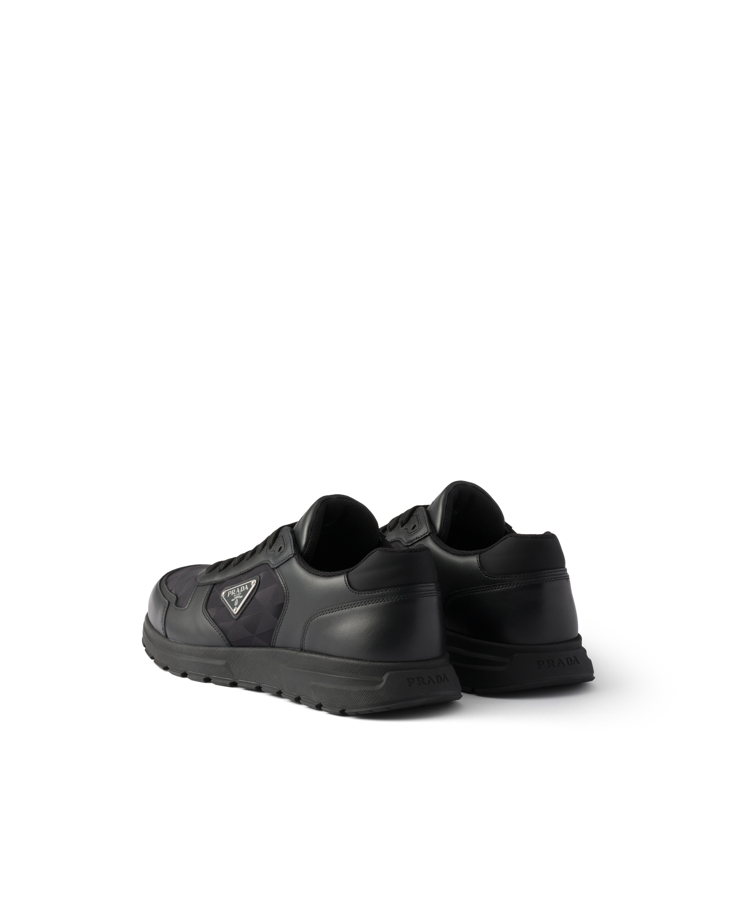 Prada Re-nylon And Leather Prax 2.0 Low-top Sneakers In Black