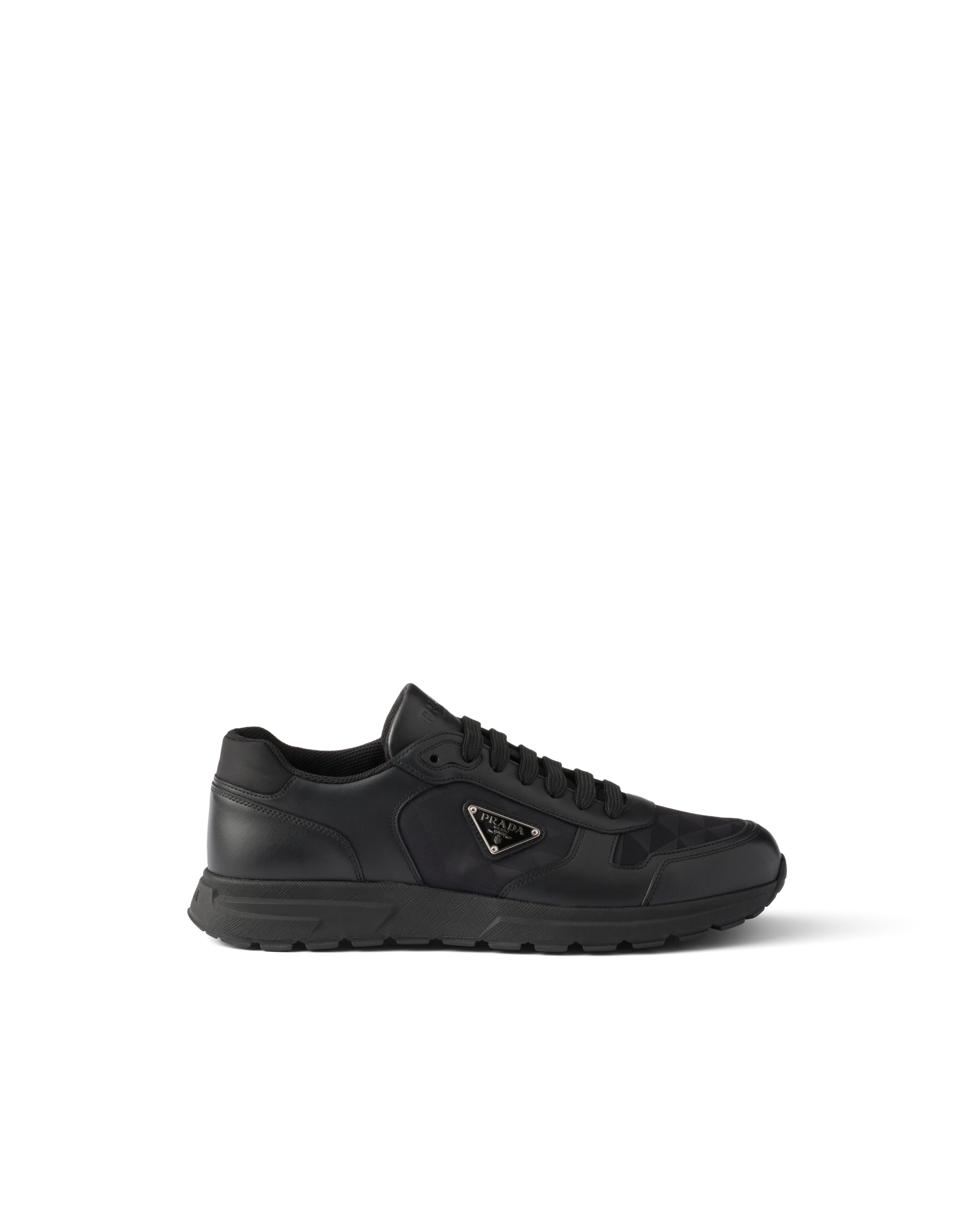 Prada Re-nylon And Leather Prax 2.0 Low-top Sneakers In Black