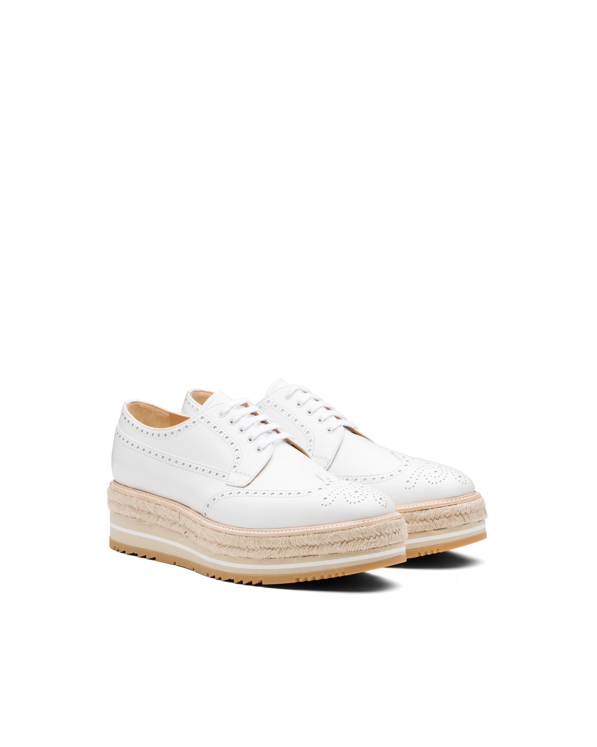prada brushed leather derby shoes