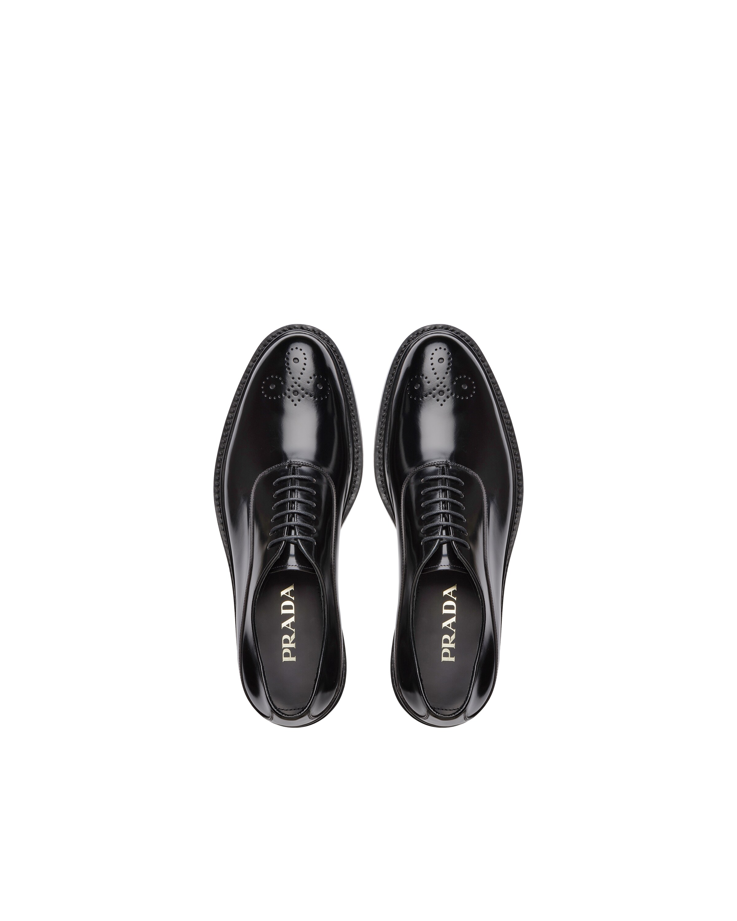 Brushed Leather Oxford Shoes Prada