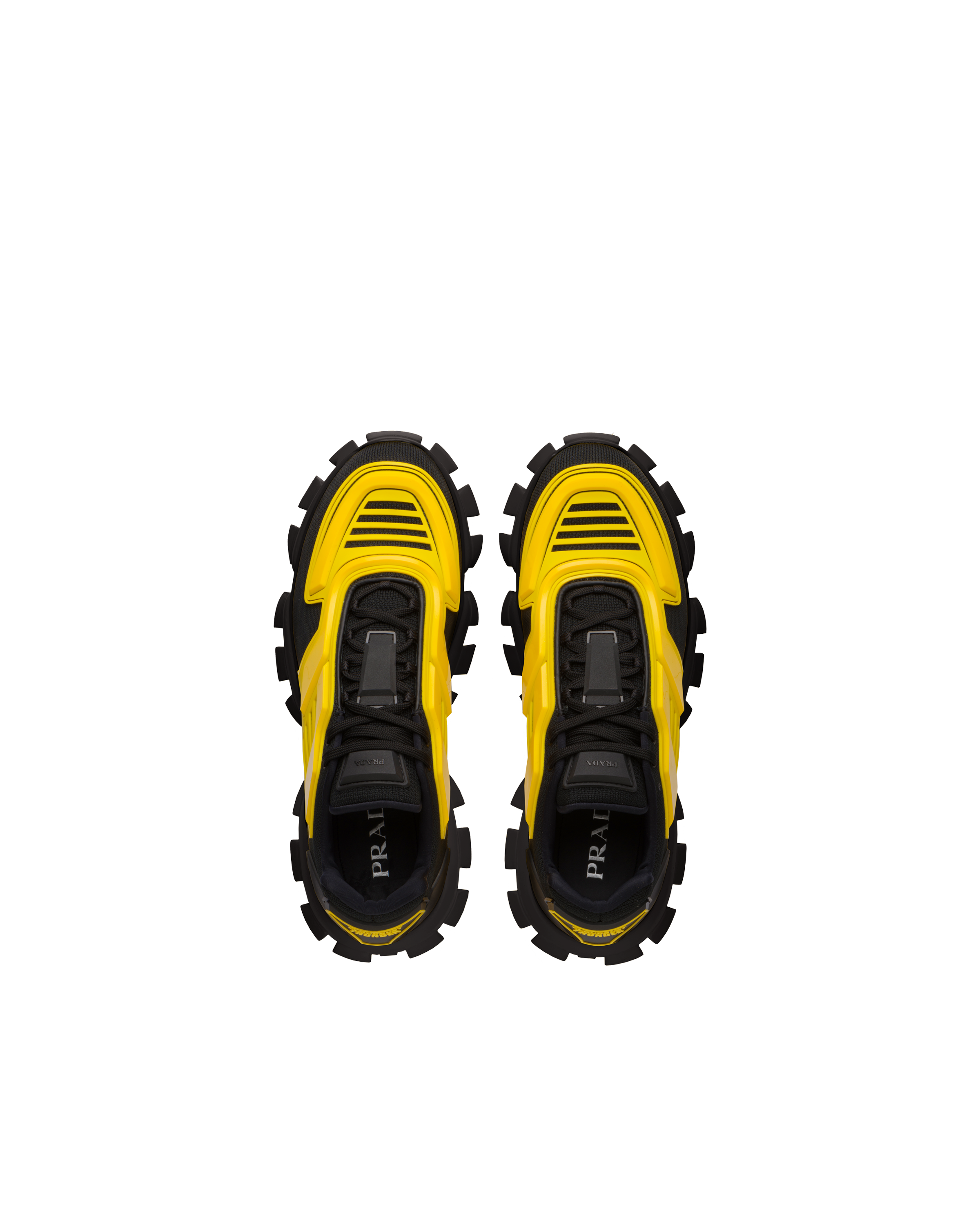 yellow and black prada shoes