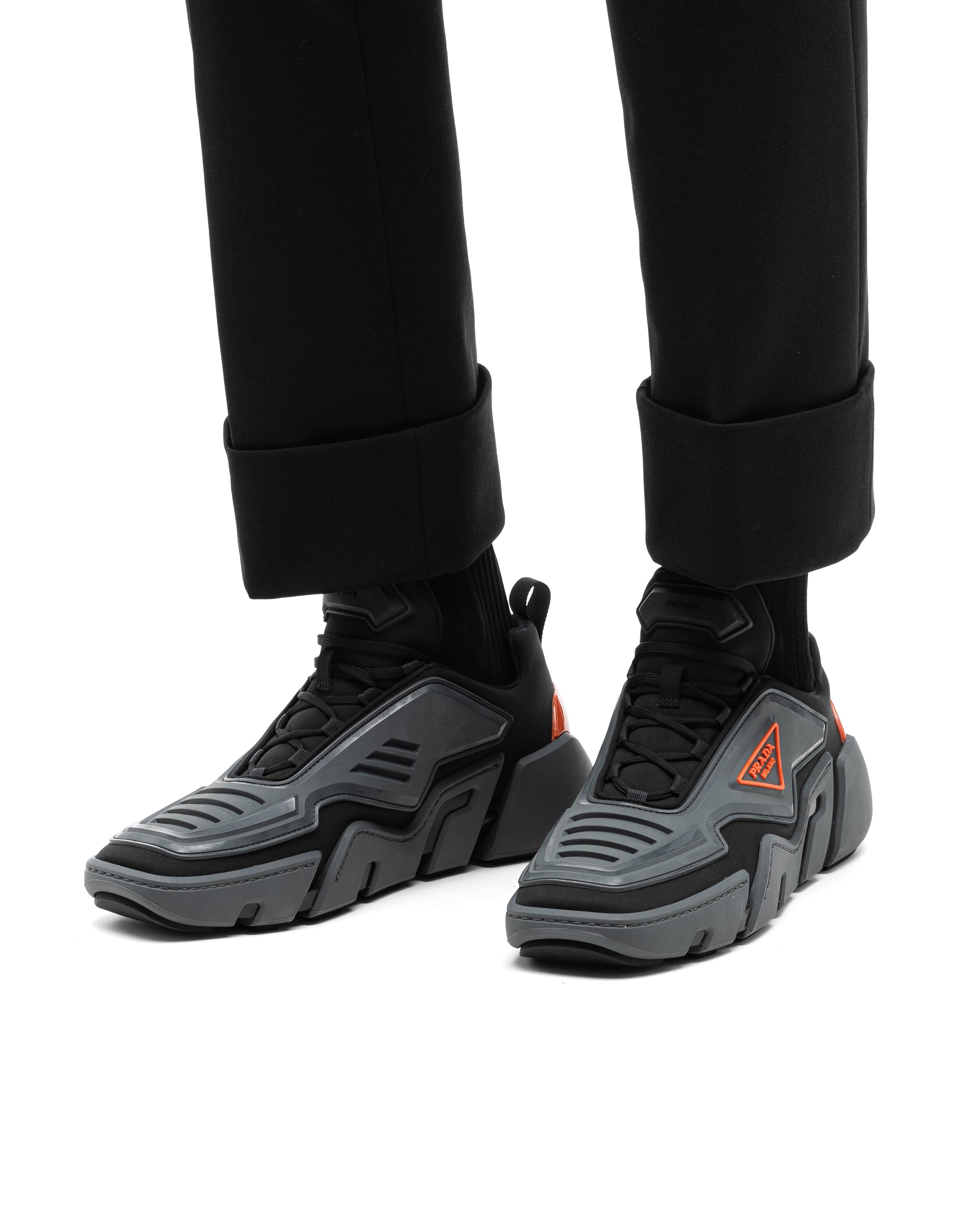 prada techno stretch fabric sneakers
