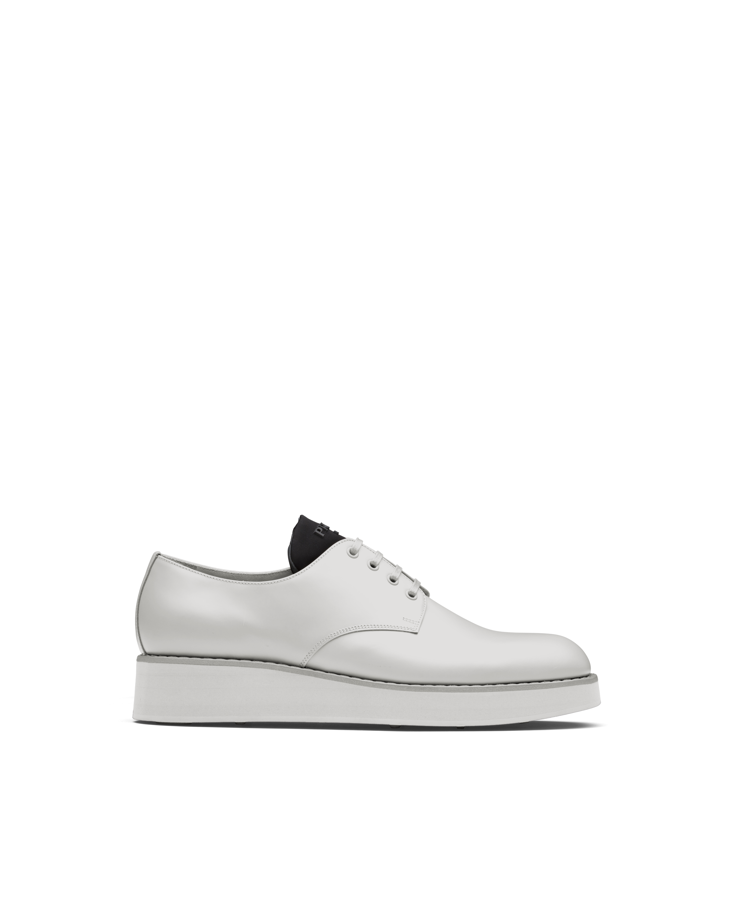 prada brushed leather derby shoes
