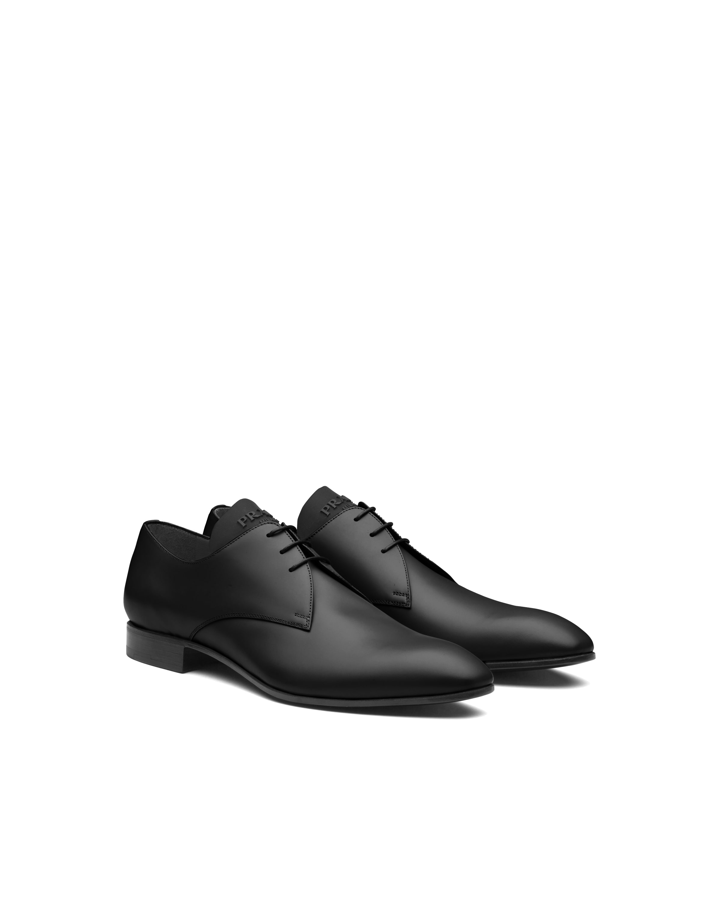 prada brushed leather derby shoes