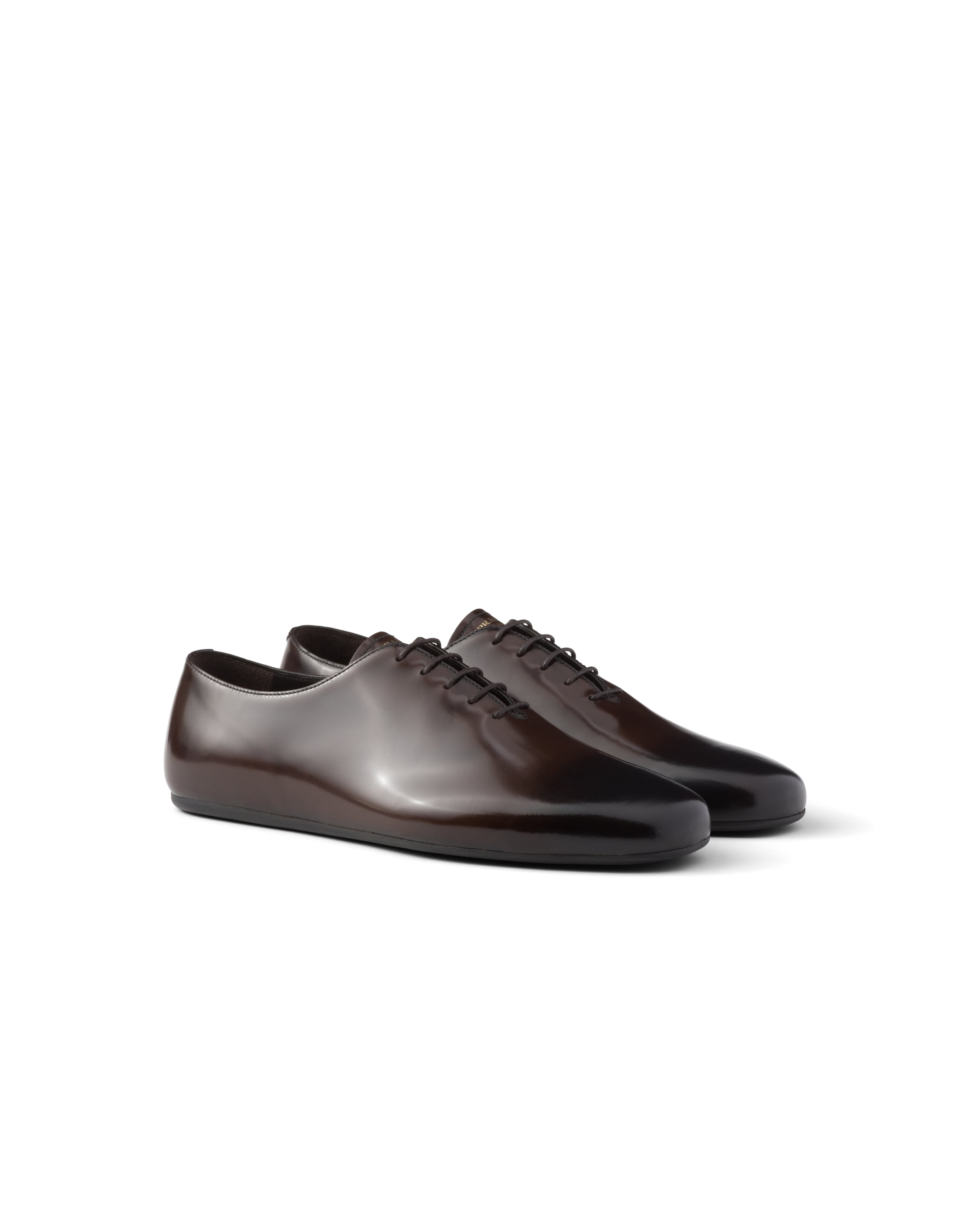 Prada Brushed Leather Lace-ups, Men, Sienna, Size 11
