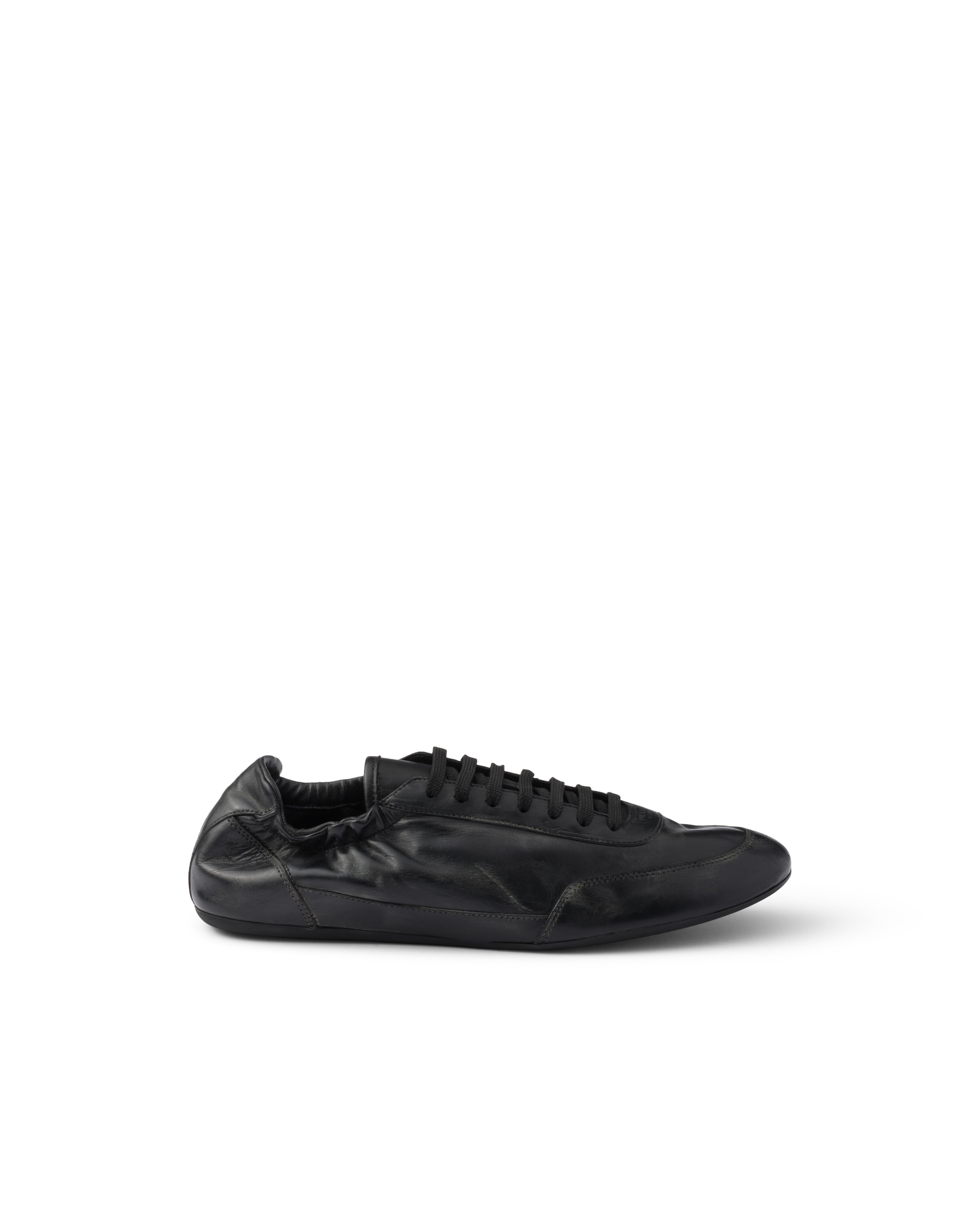 Prada Collapse Re-nylon And Suede Elasticized Sneakers In Black
