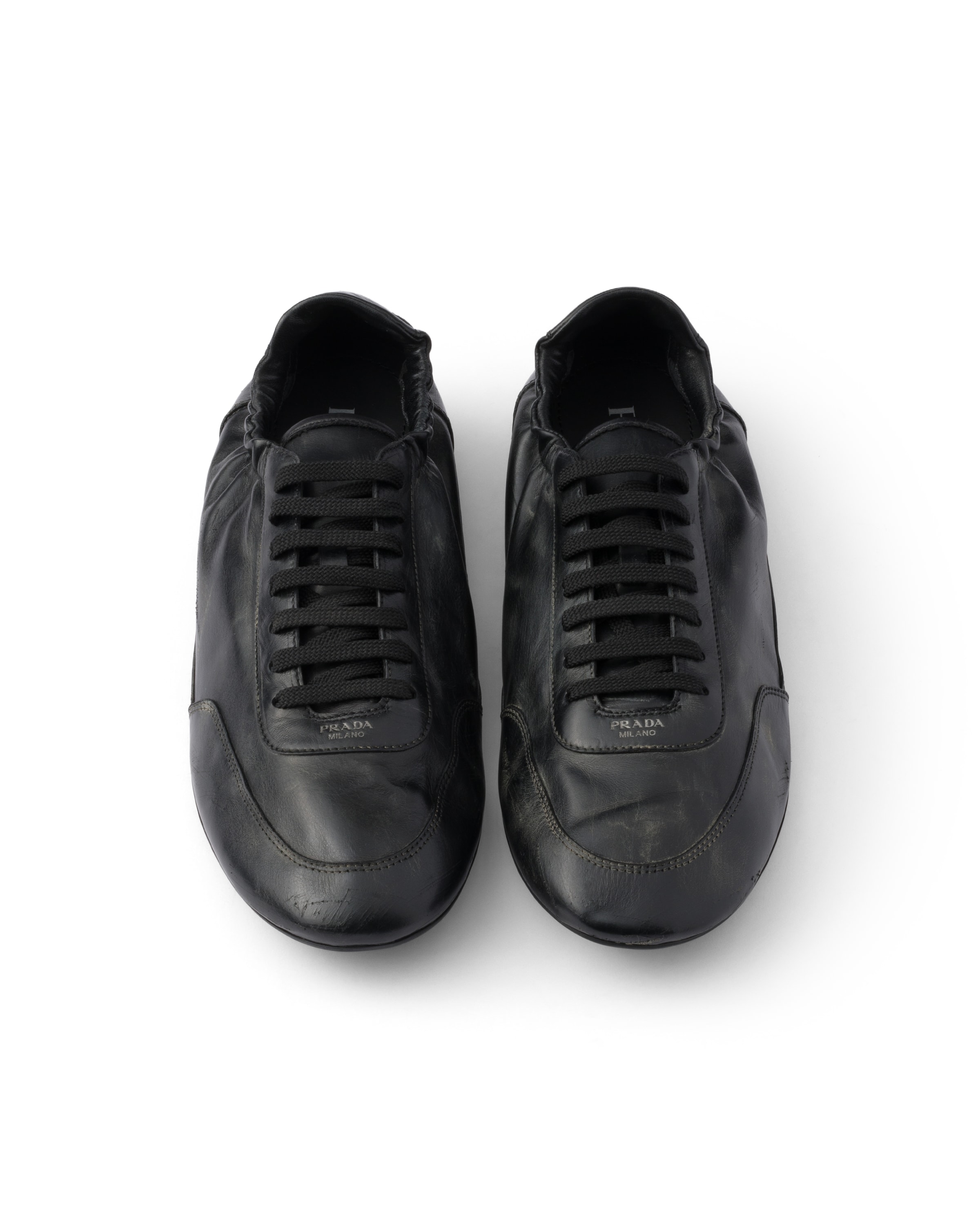 Prada Collapse Re-nylon And Suede Elasticized Sneakers In Black