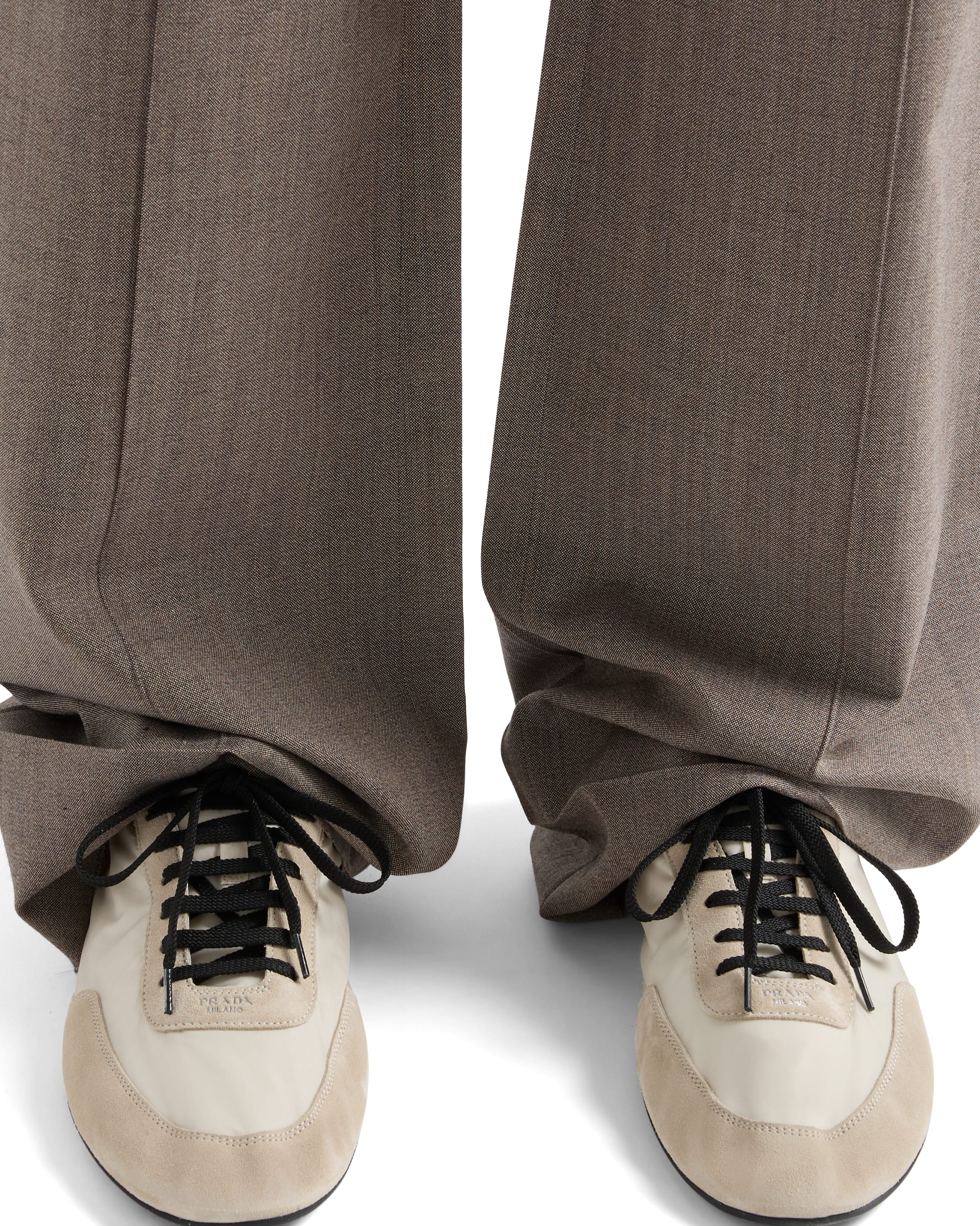 Prada Collapse Lace-up Sneakers In Ivory