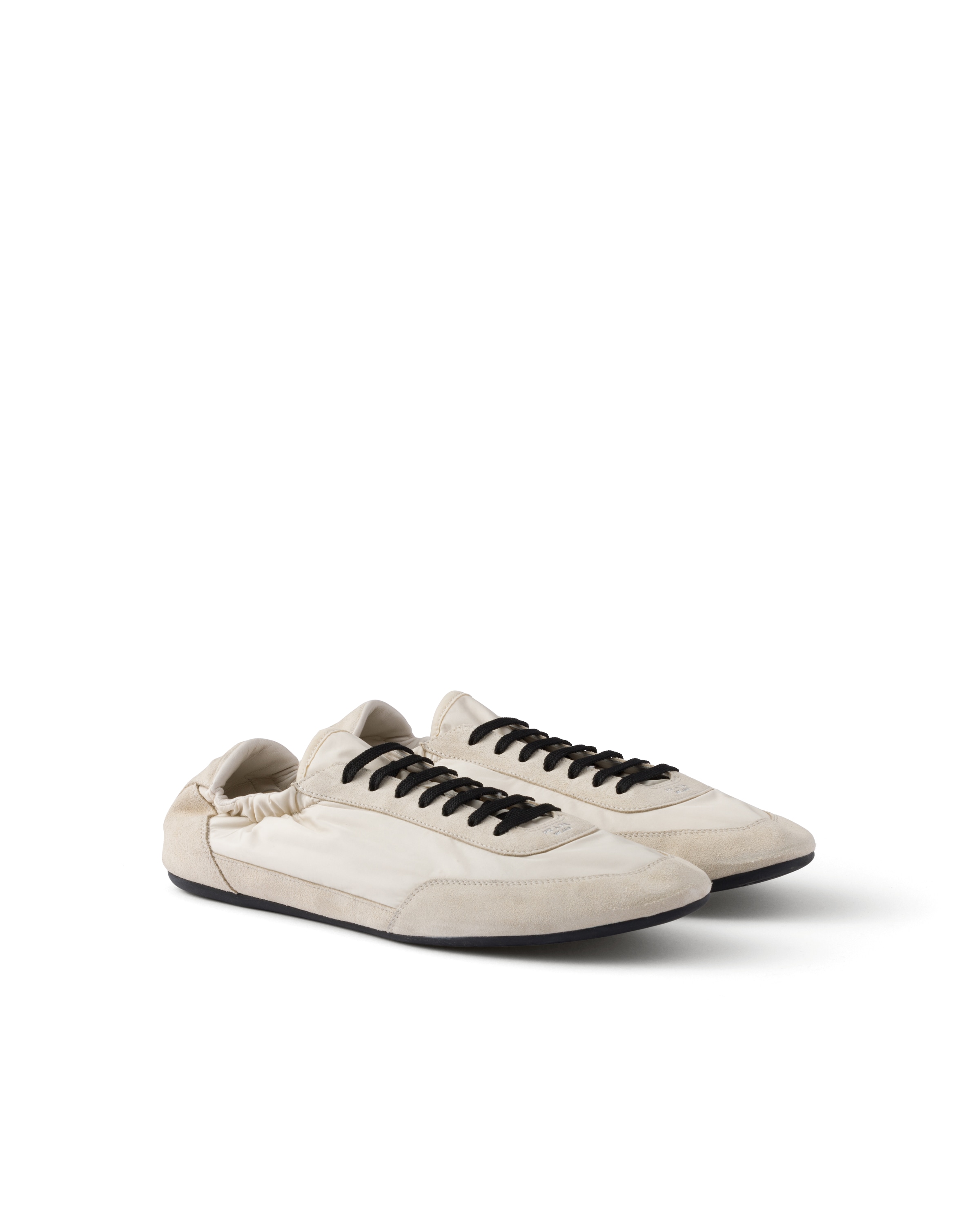Prada Collapse Lace-up Sneakers In Ivory