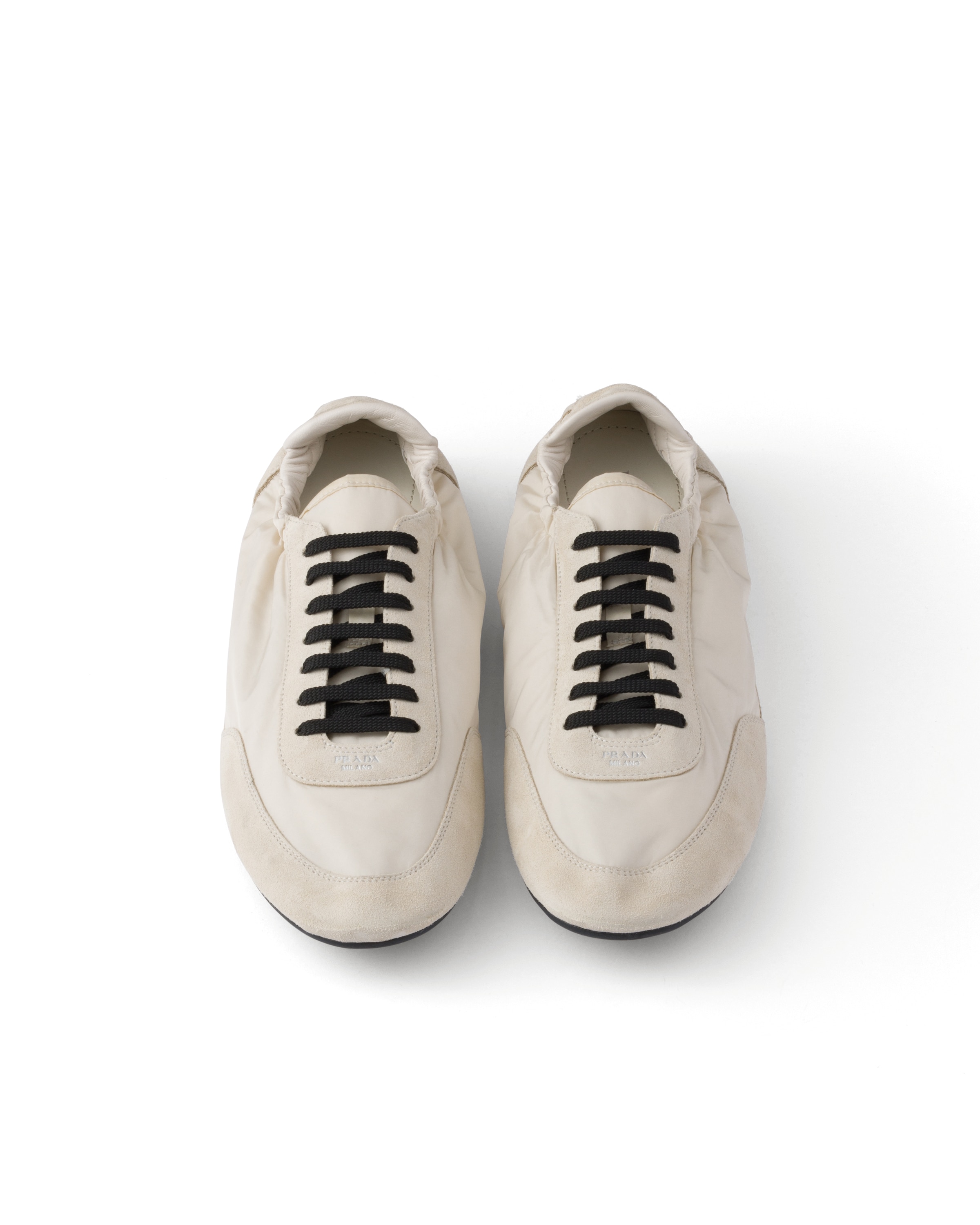 Prada Collapse Lace-up Sneakers In Ivory