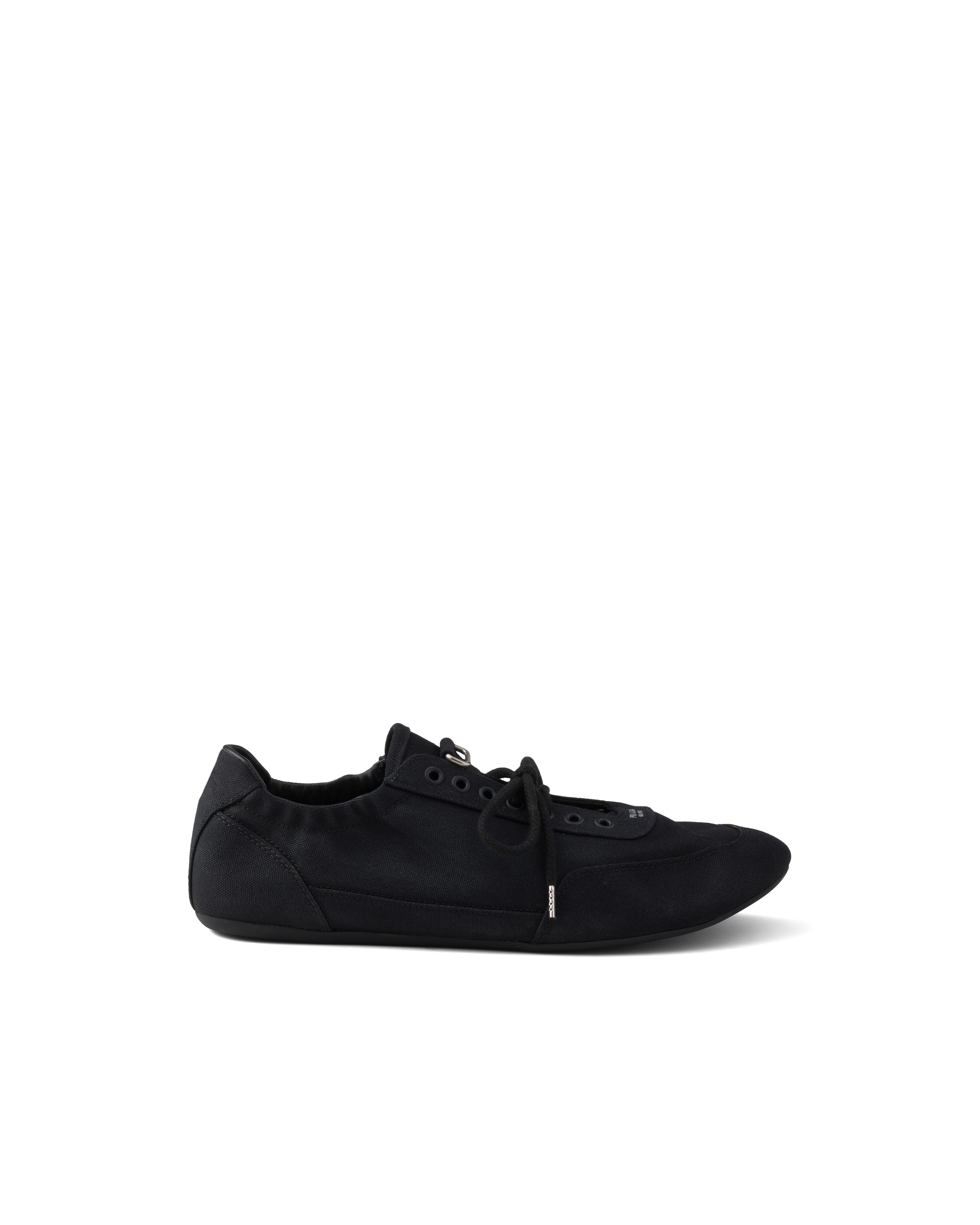 Prada Men's Collapse Canvas Sneakers In Black