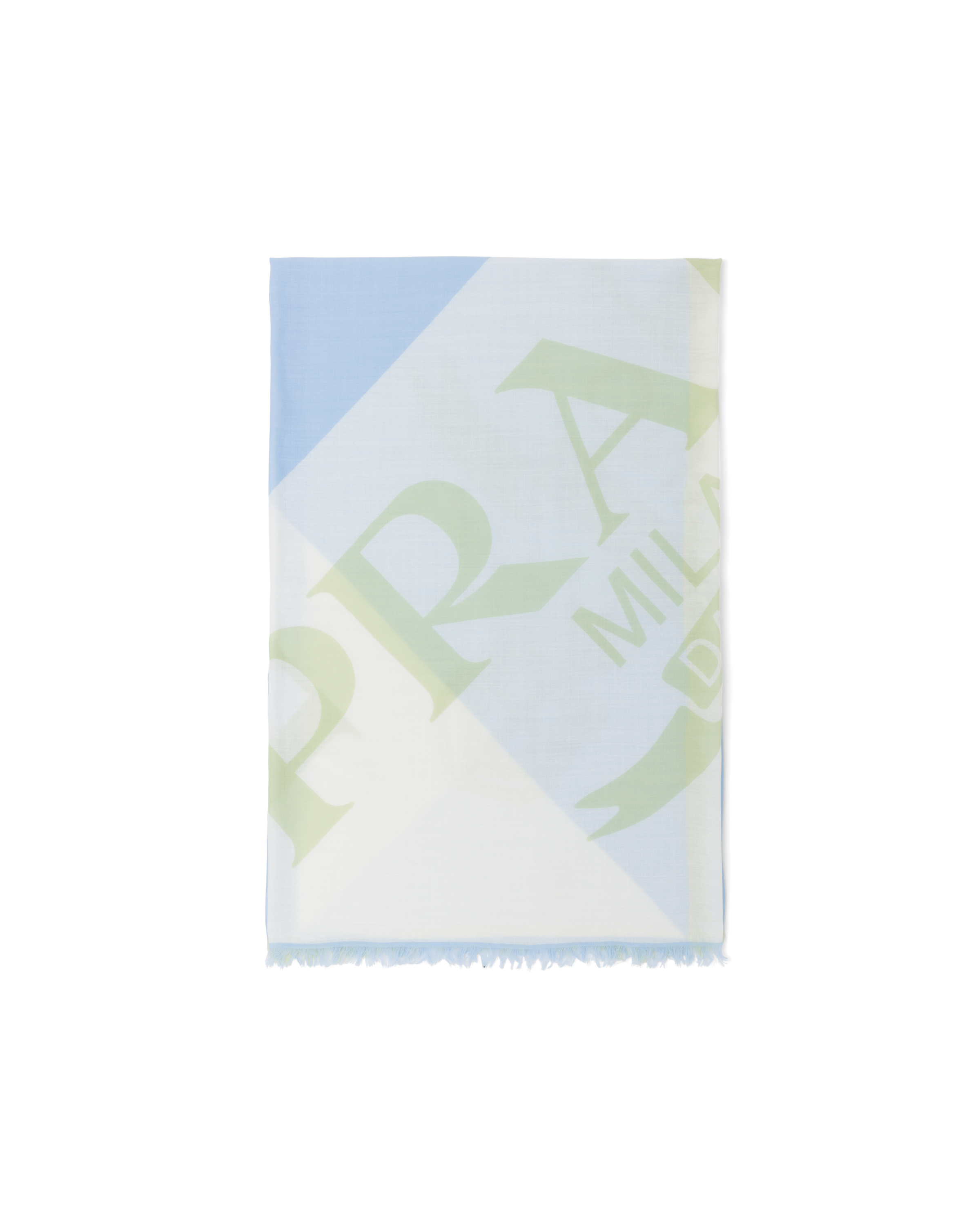 Prada Wool Scarf In Celestial/aqua