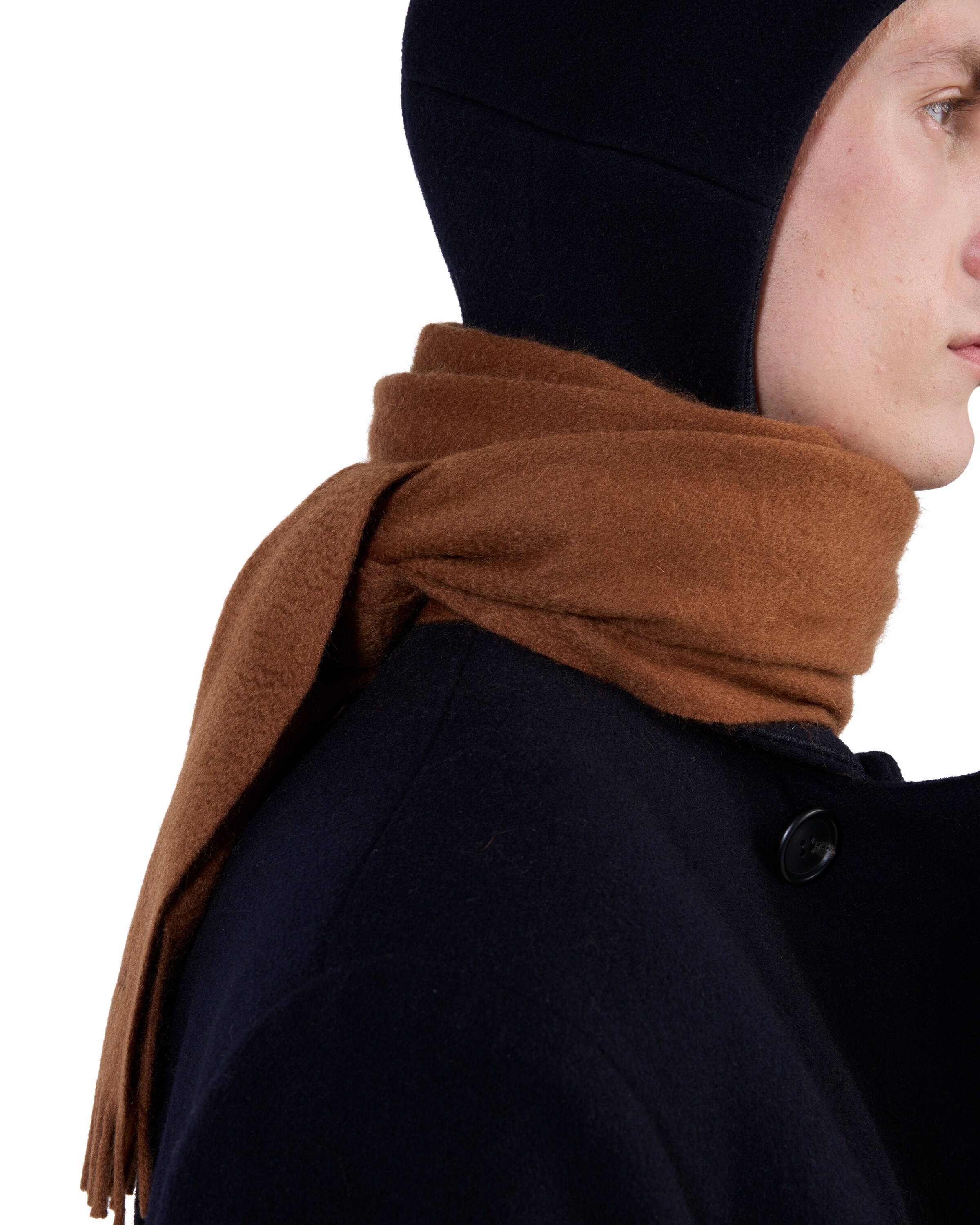 Prada Sciarpa In Cashmere, Uomo, Tabacco