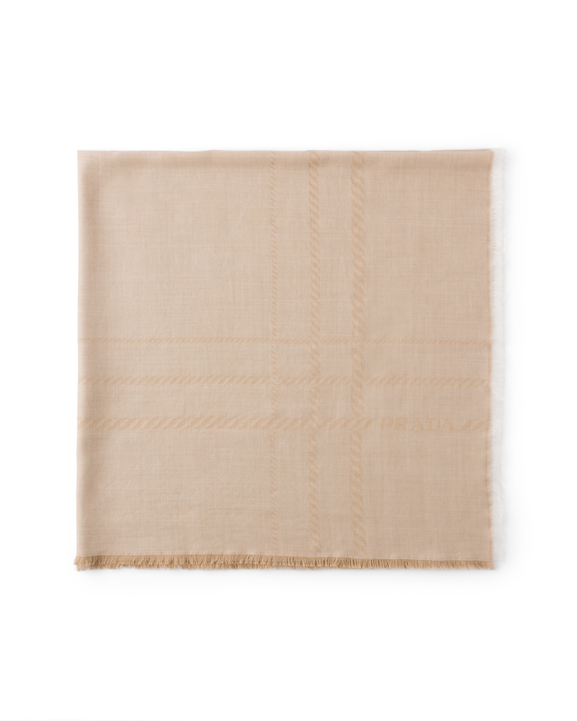 Prada Maxi Carrè In Lana E Seta, Uomo, Cammello