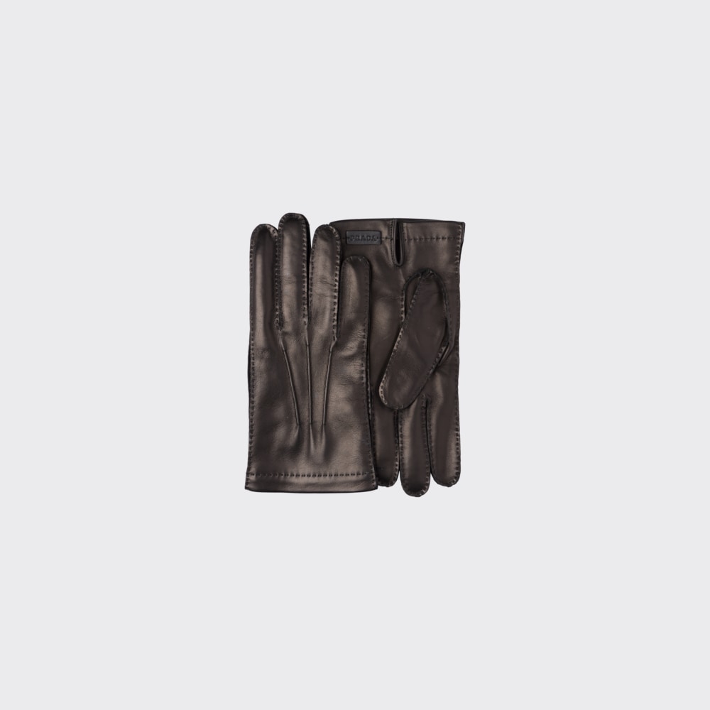 Prada 皮革和羊绒手套 1