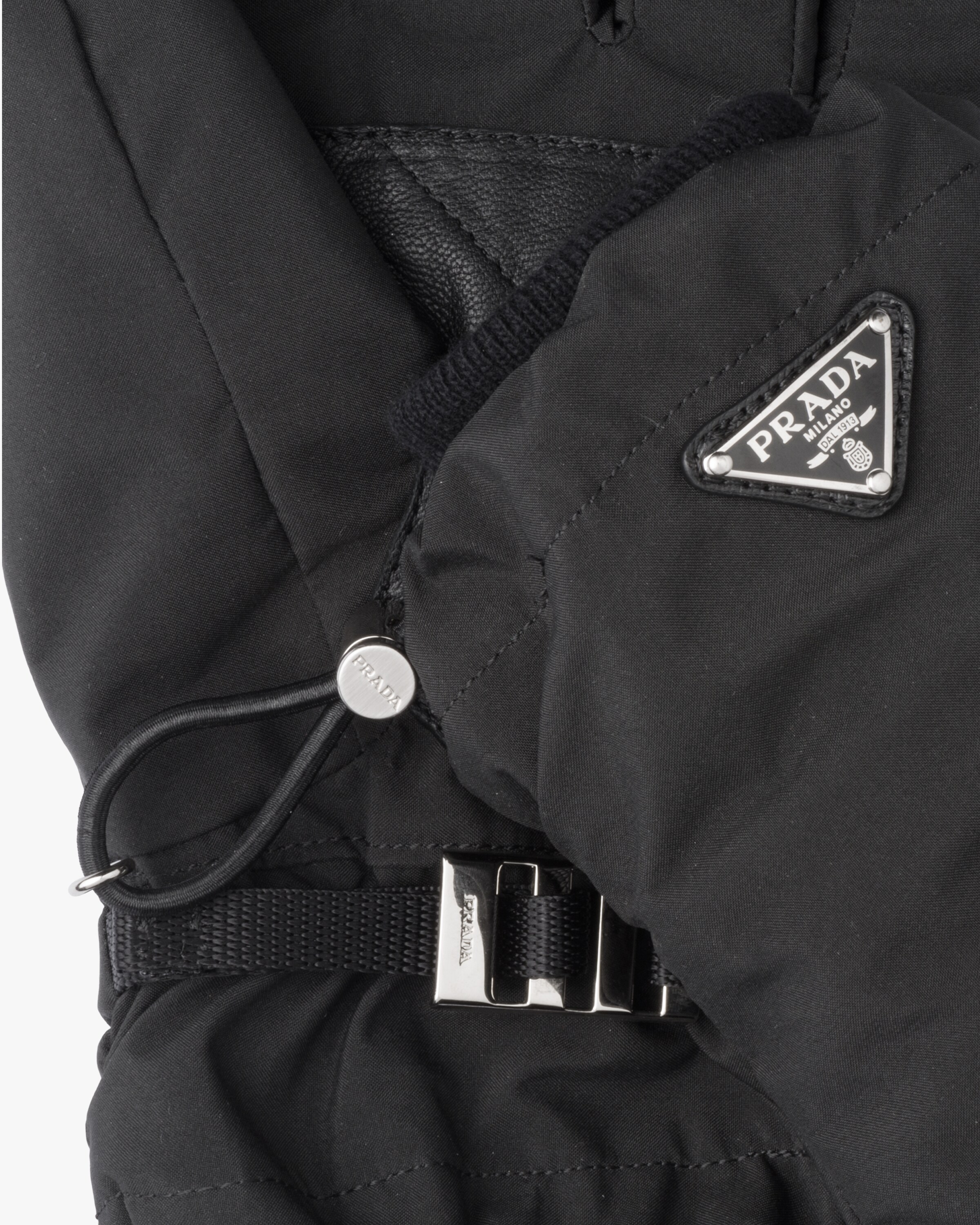 Black Nylon gloves Prada