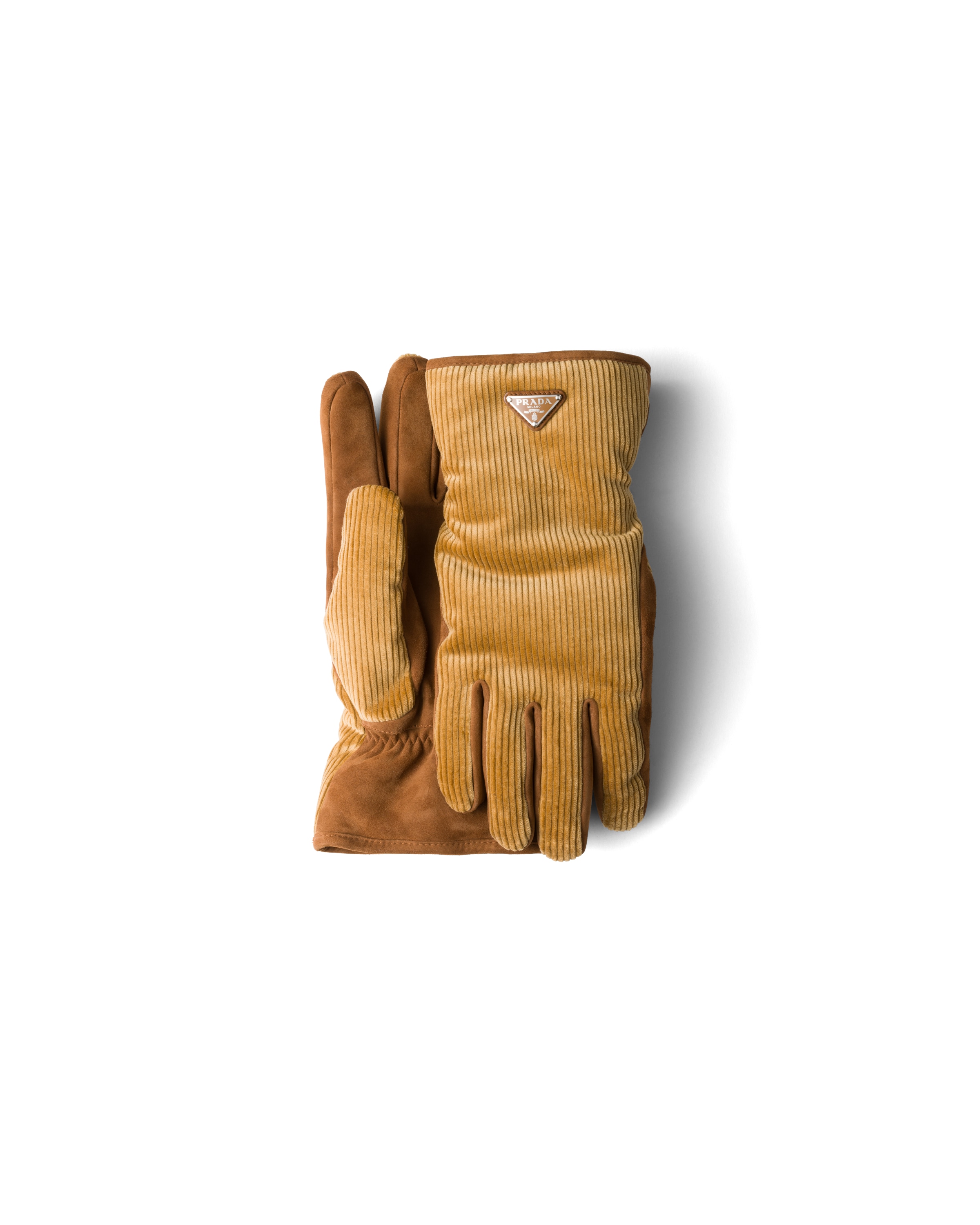 Prada Gants En Velours Côtelé, Homme, Orge, Taille 9,5