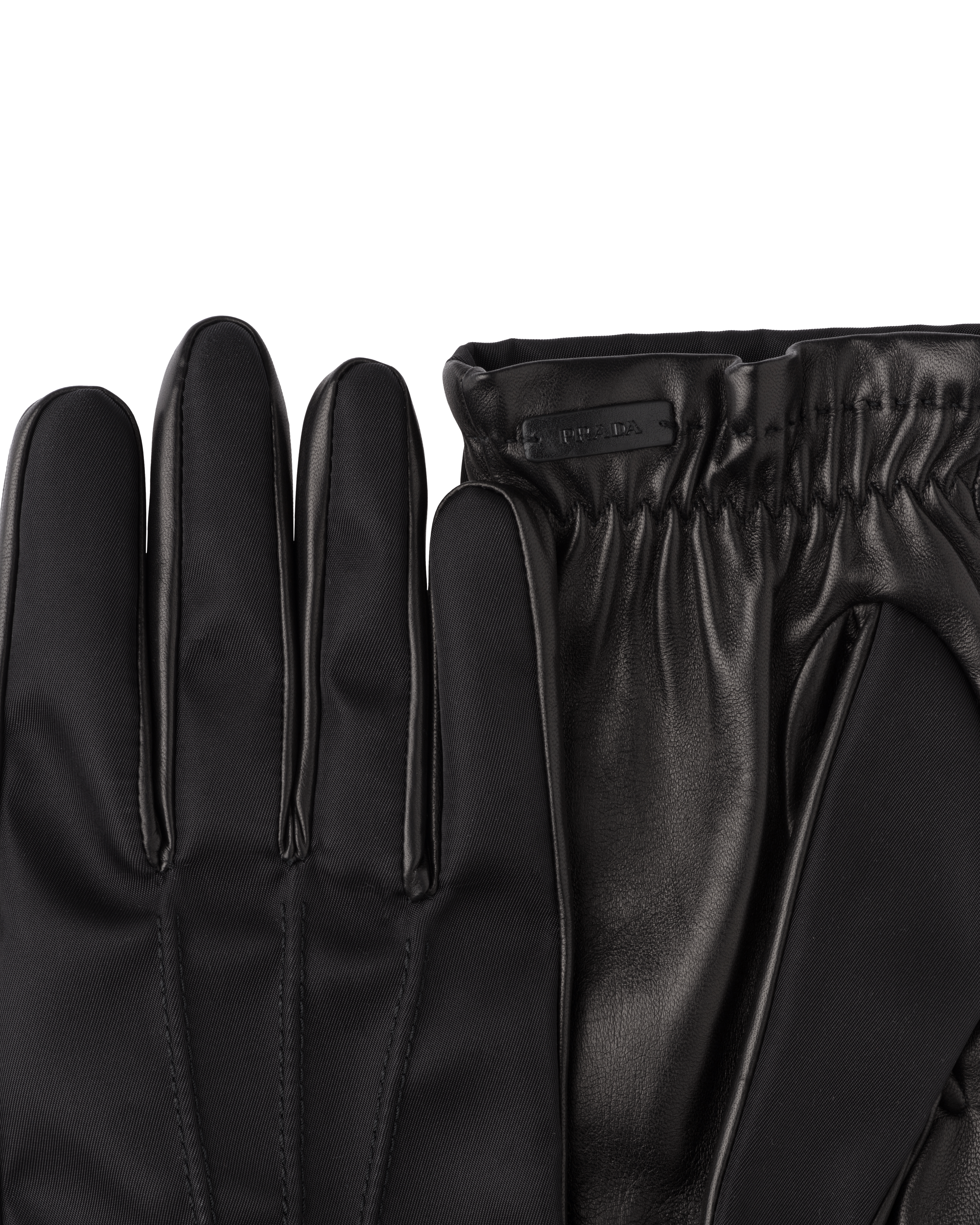 【関税&送料込】Prada Black Nylon And Nappa Leather Gloves Black Re-nylon And Nappa Leather Gloves | PRADA