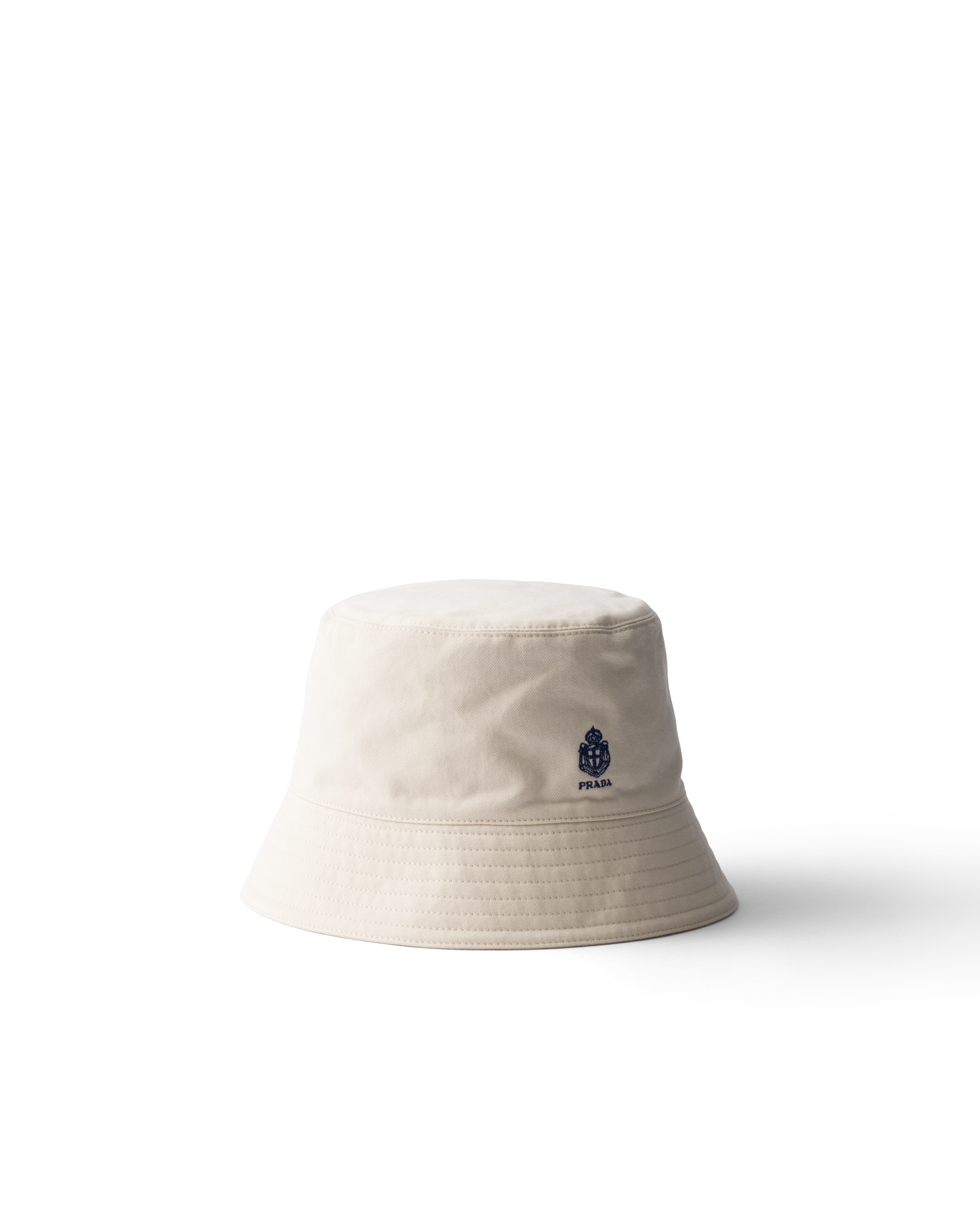 Prada Mens Neutral Old Gabardine Cotton Bucket Hat In Red