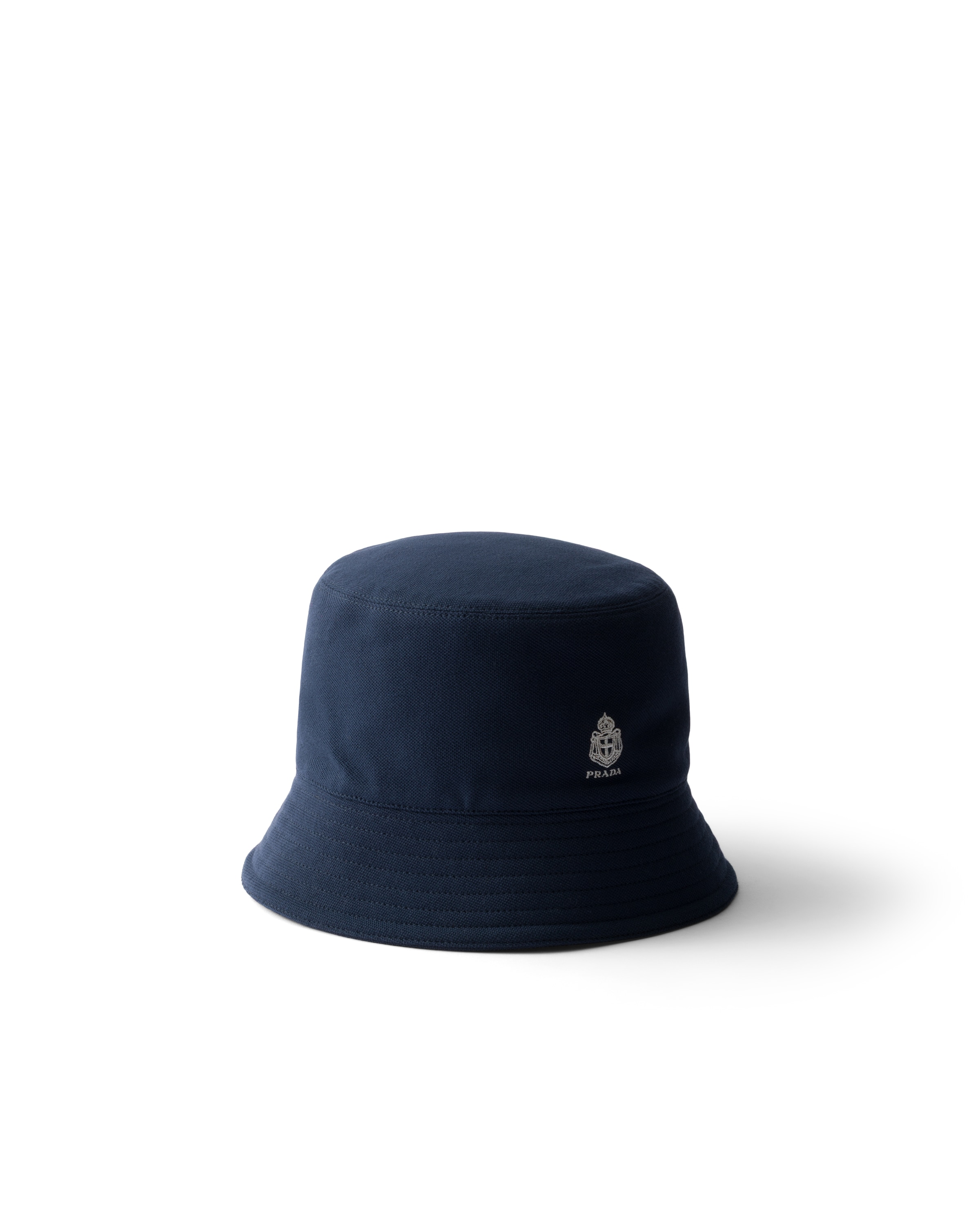 Prada Old Piqué Bucket Hat In Blue