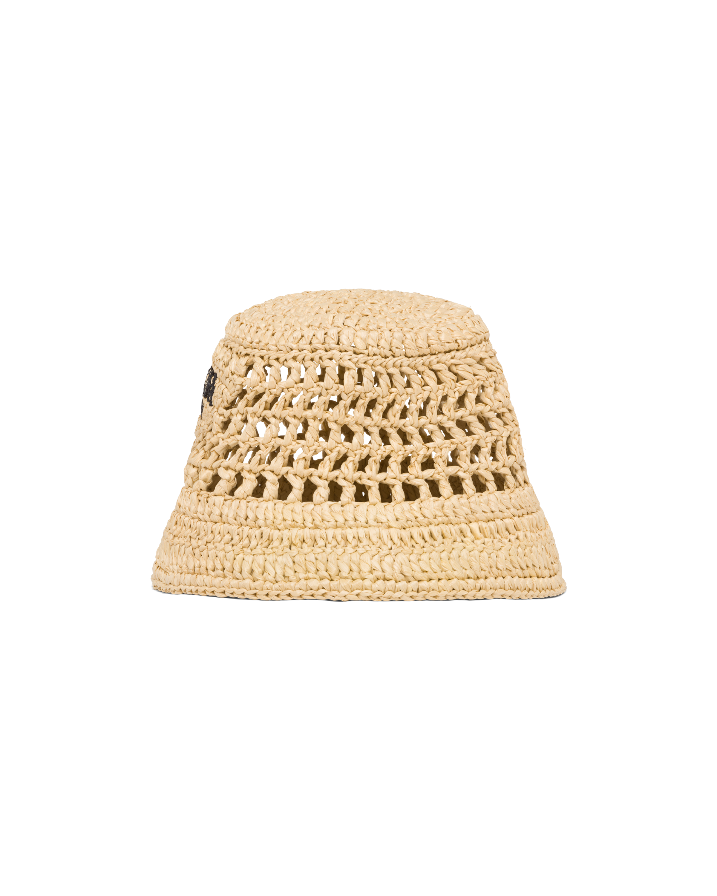 Shop Prada Crochet Bucket Hat In Natural