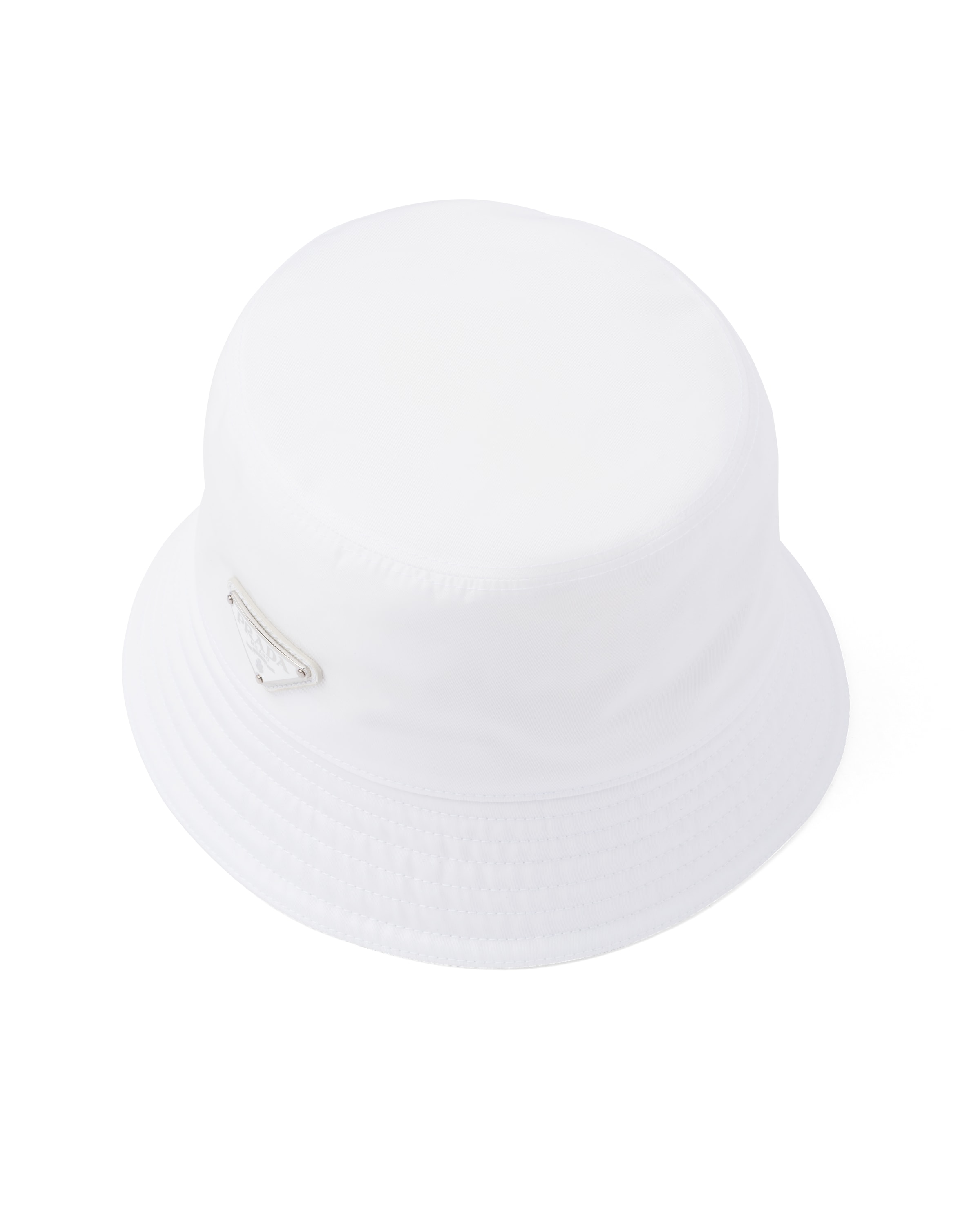Prada Triangle-logo Bucket Hat In White