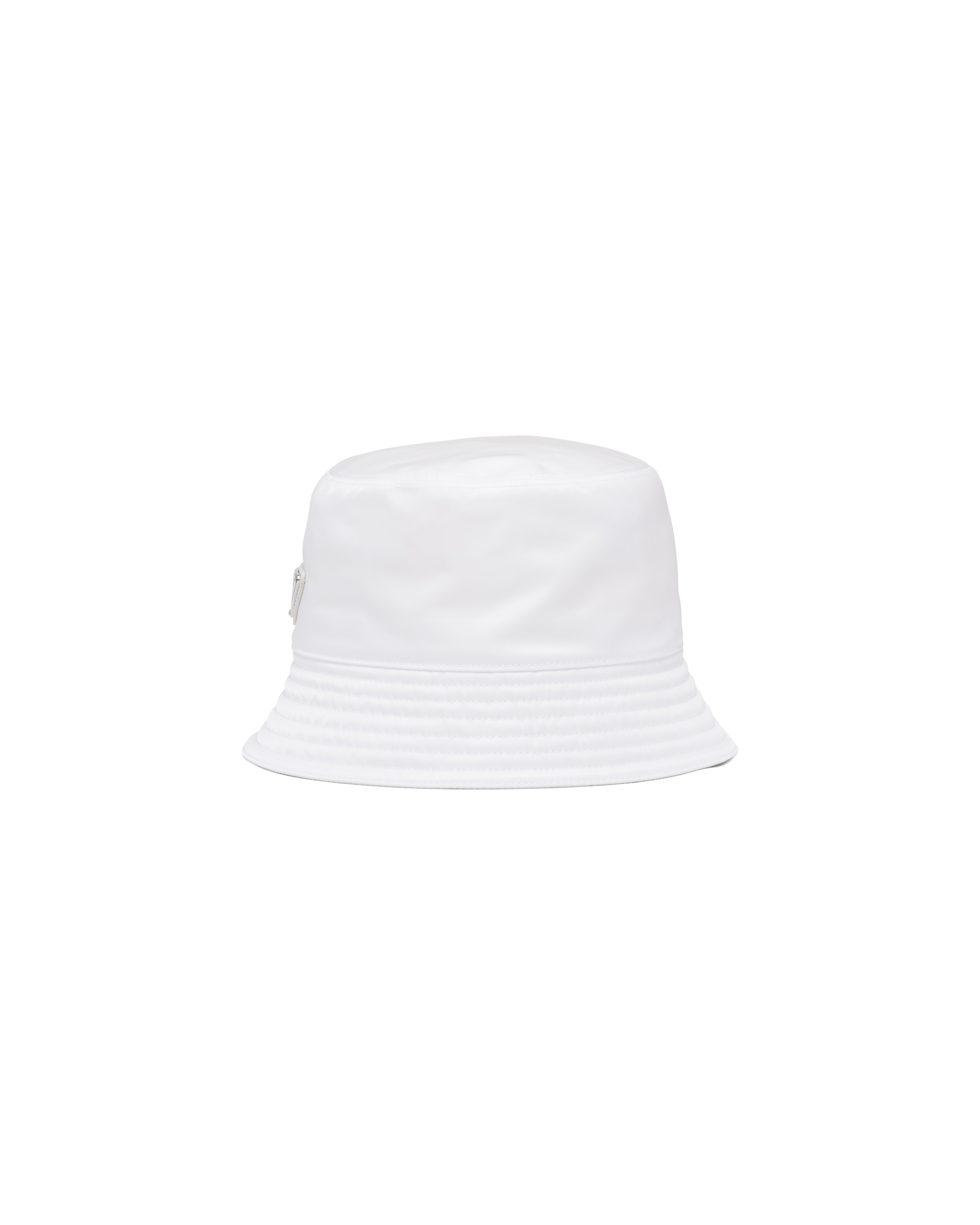 Prada Triangle-logo Bucket Hat In White