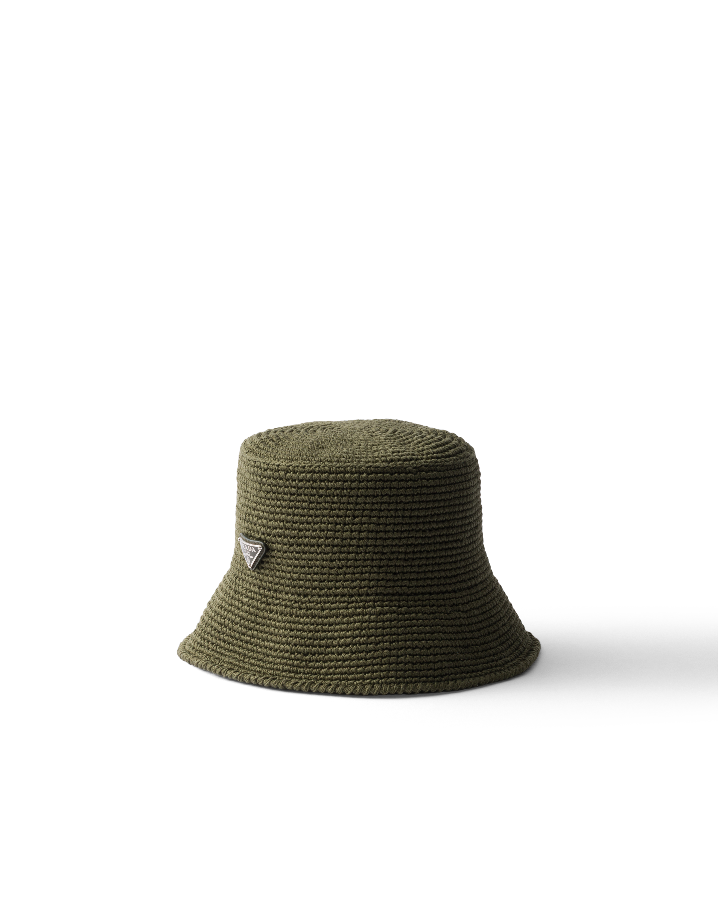 Olive Green Crochet bucket hat | PRADA - Netherlands