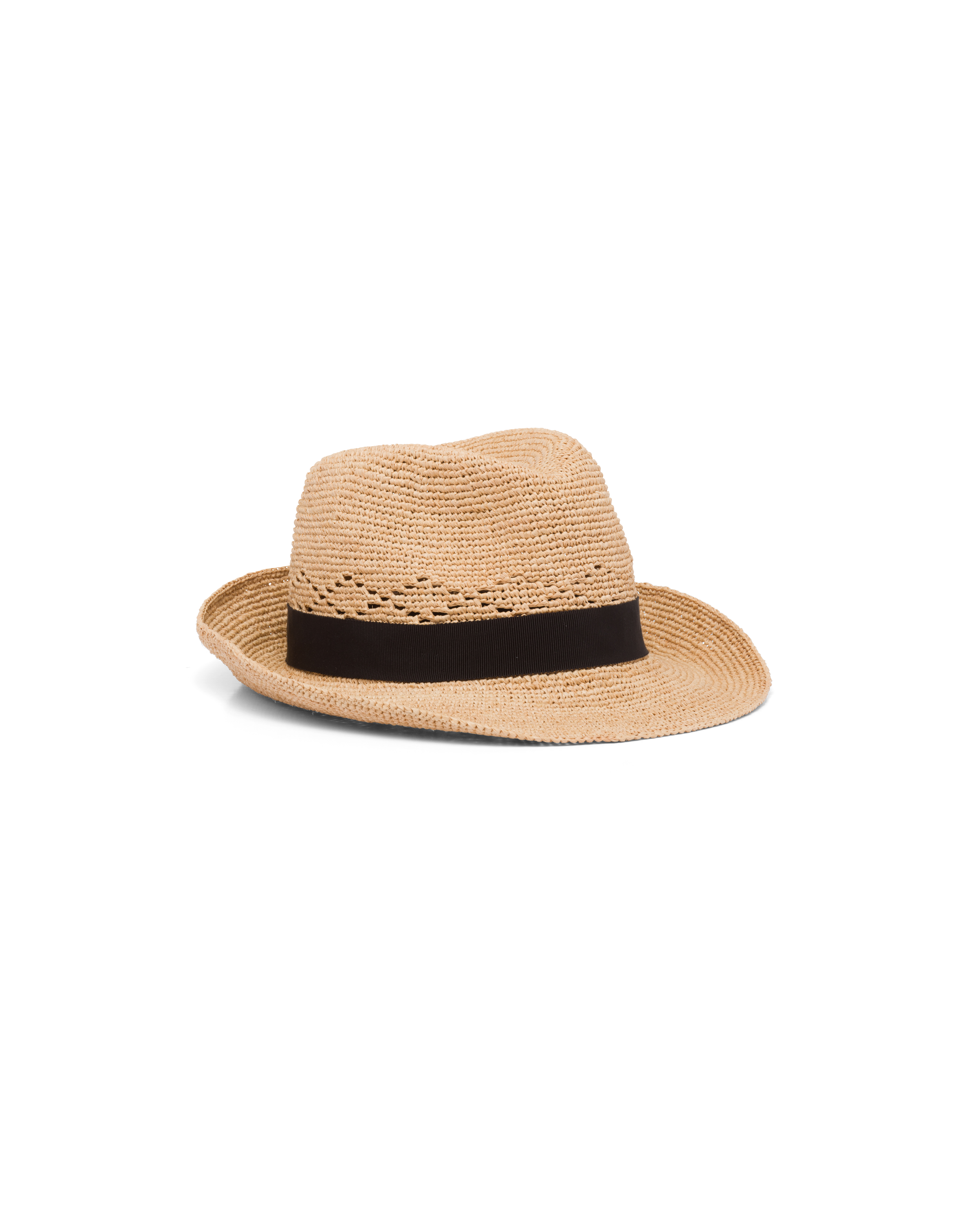 Prada Tan and Black Women\'s Straw Hat Prada Crochet Hat - Tan/Black | Editorialist main image 2