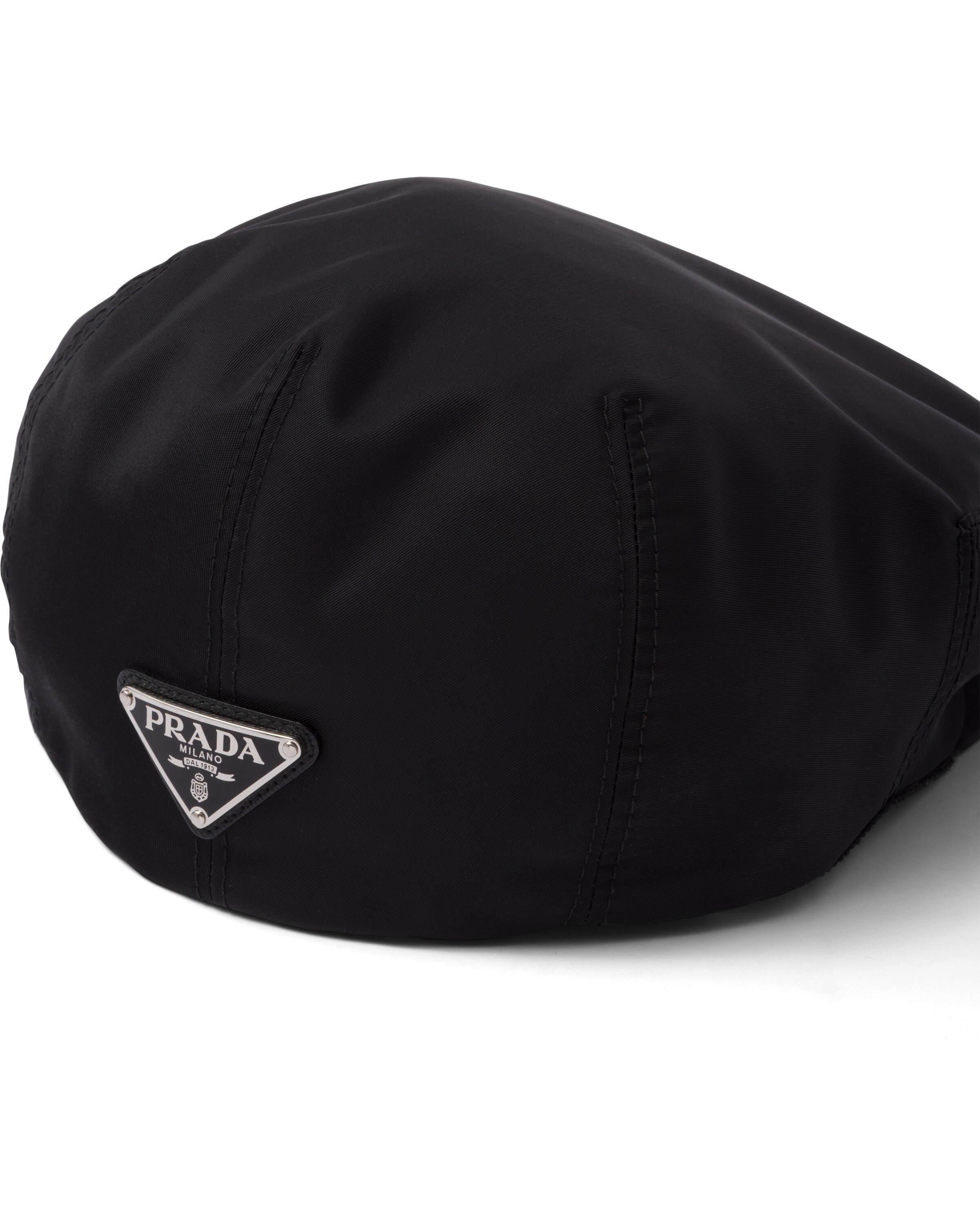 Prada Re-nylon Flat Cap In Black
