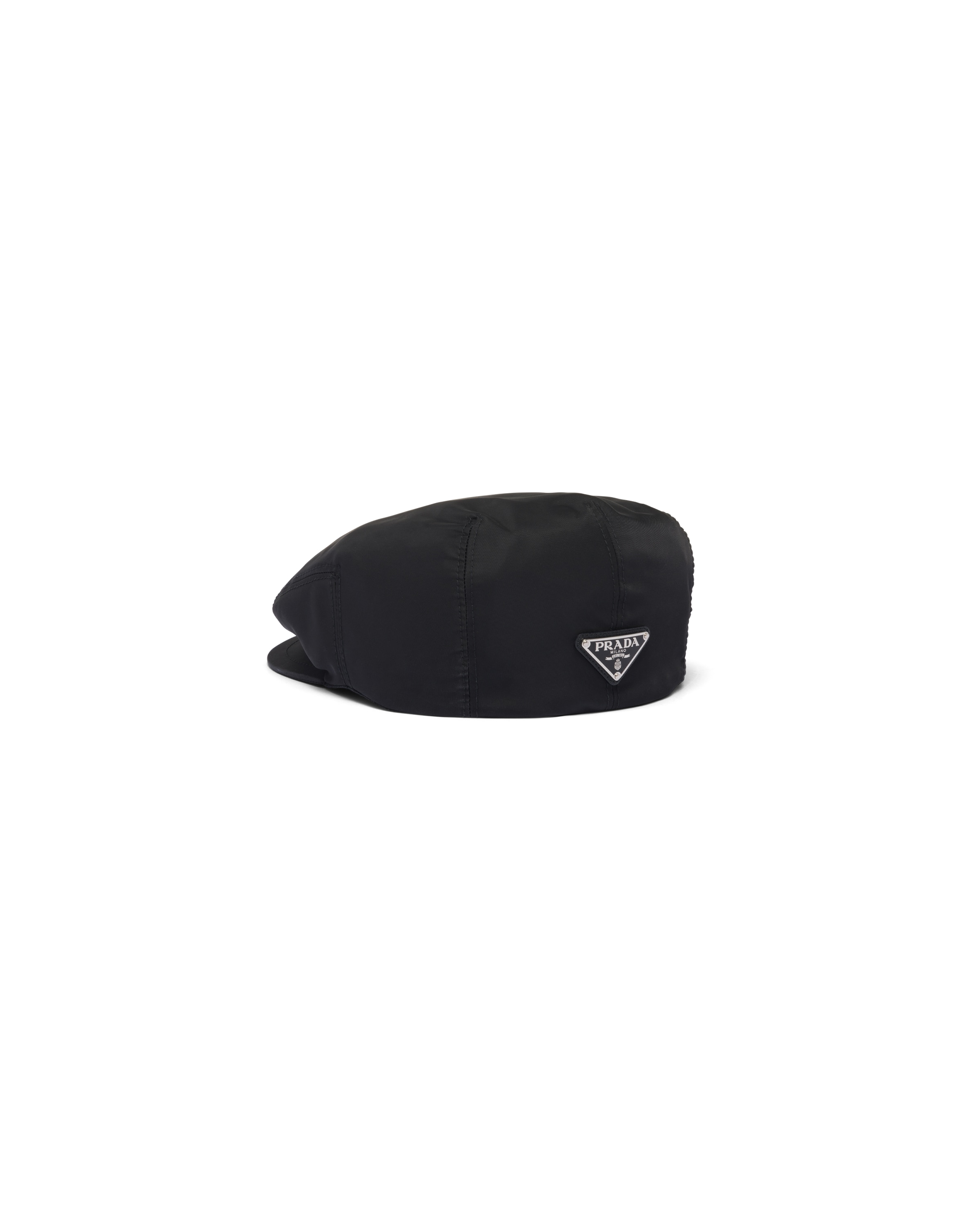 Prada Re-nylon Flat Cap In Black