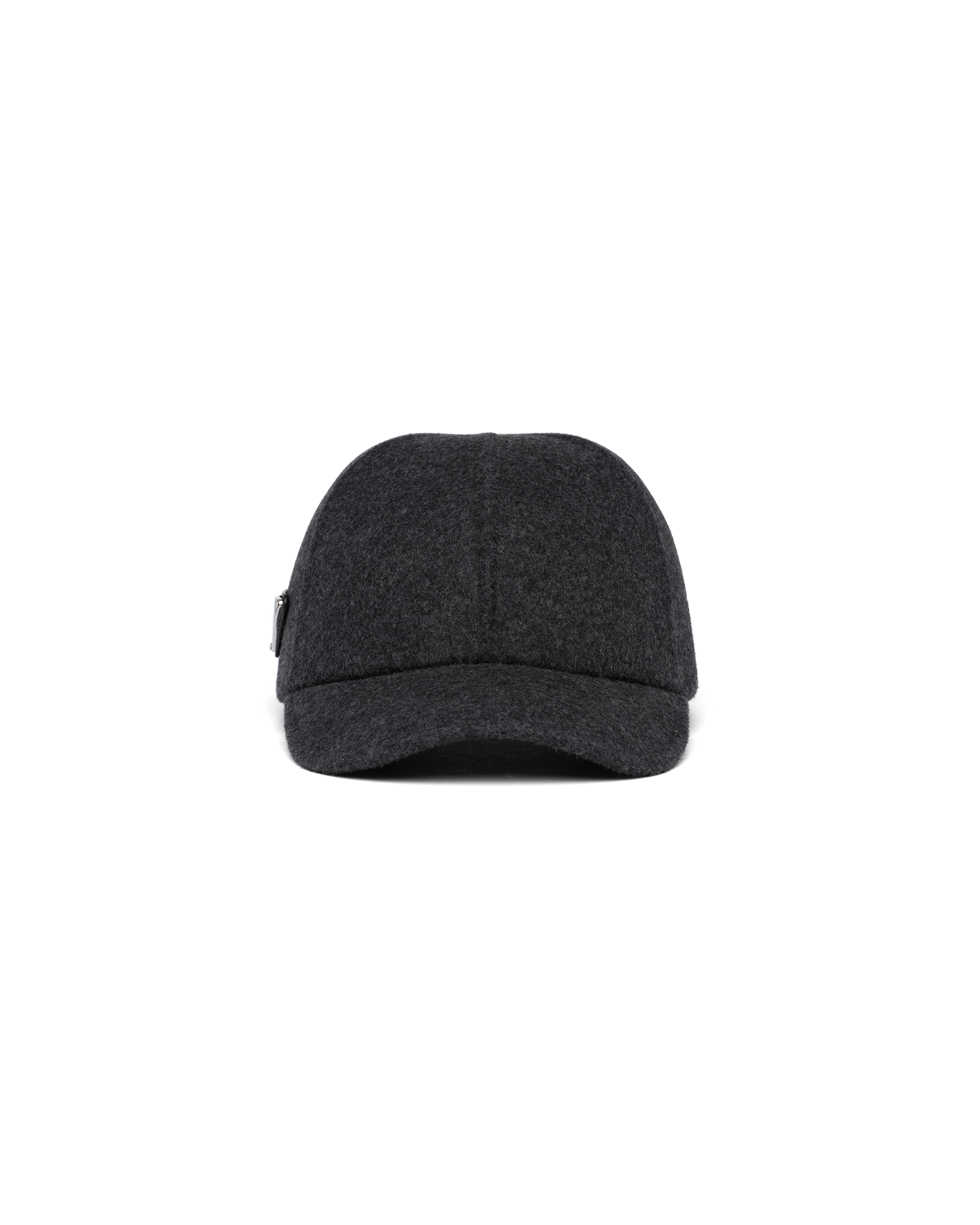 Shop Prada Felt Baseball Cap In Anthracite Gray