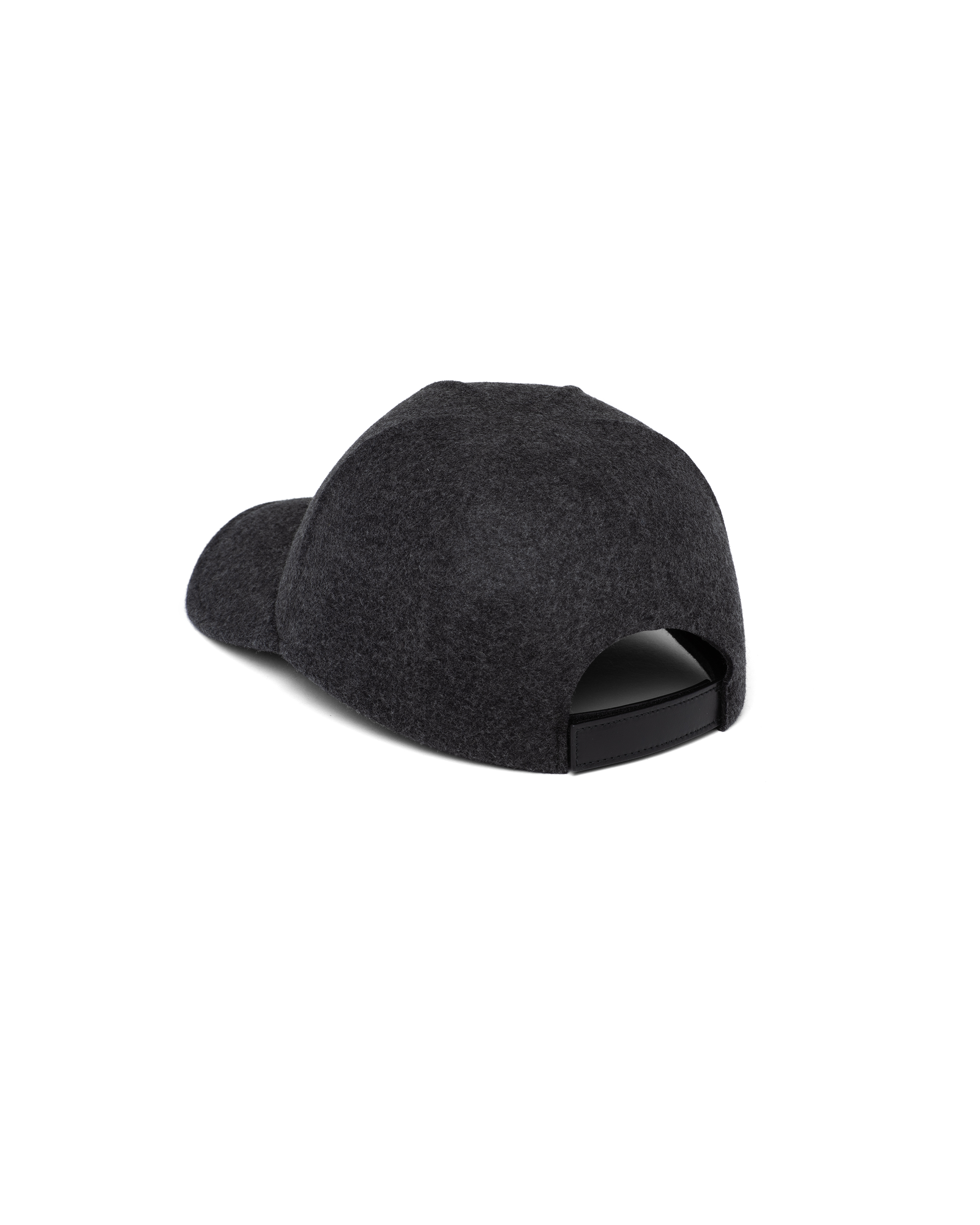 Anthracite Gray Felt baseball cap | Prada