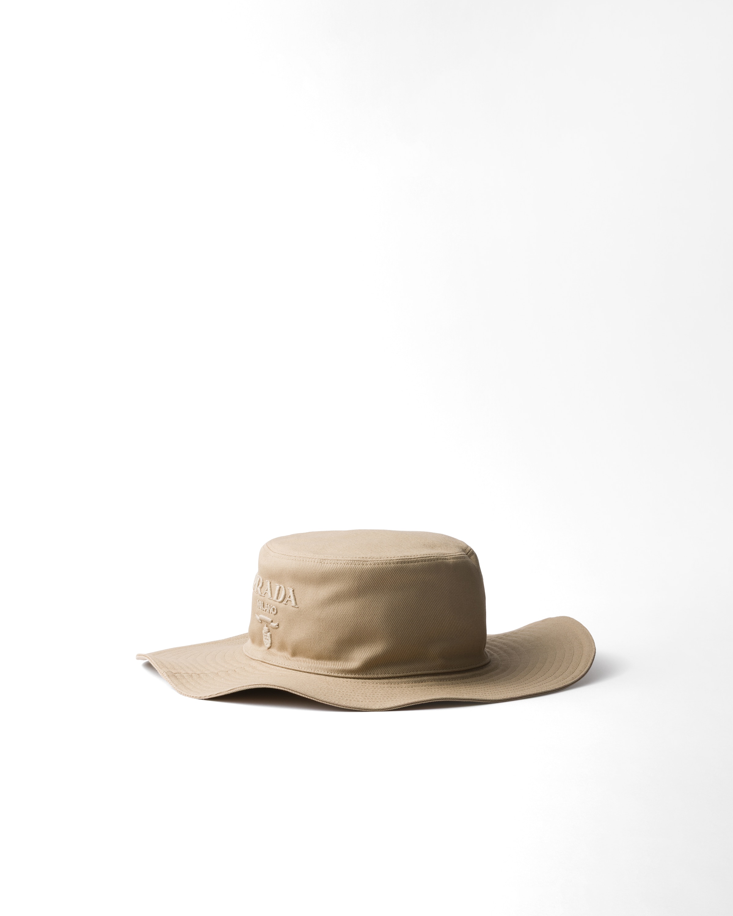 Prada Chapeau À Bord Large En Coton, Homme, , Taille L