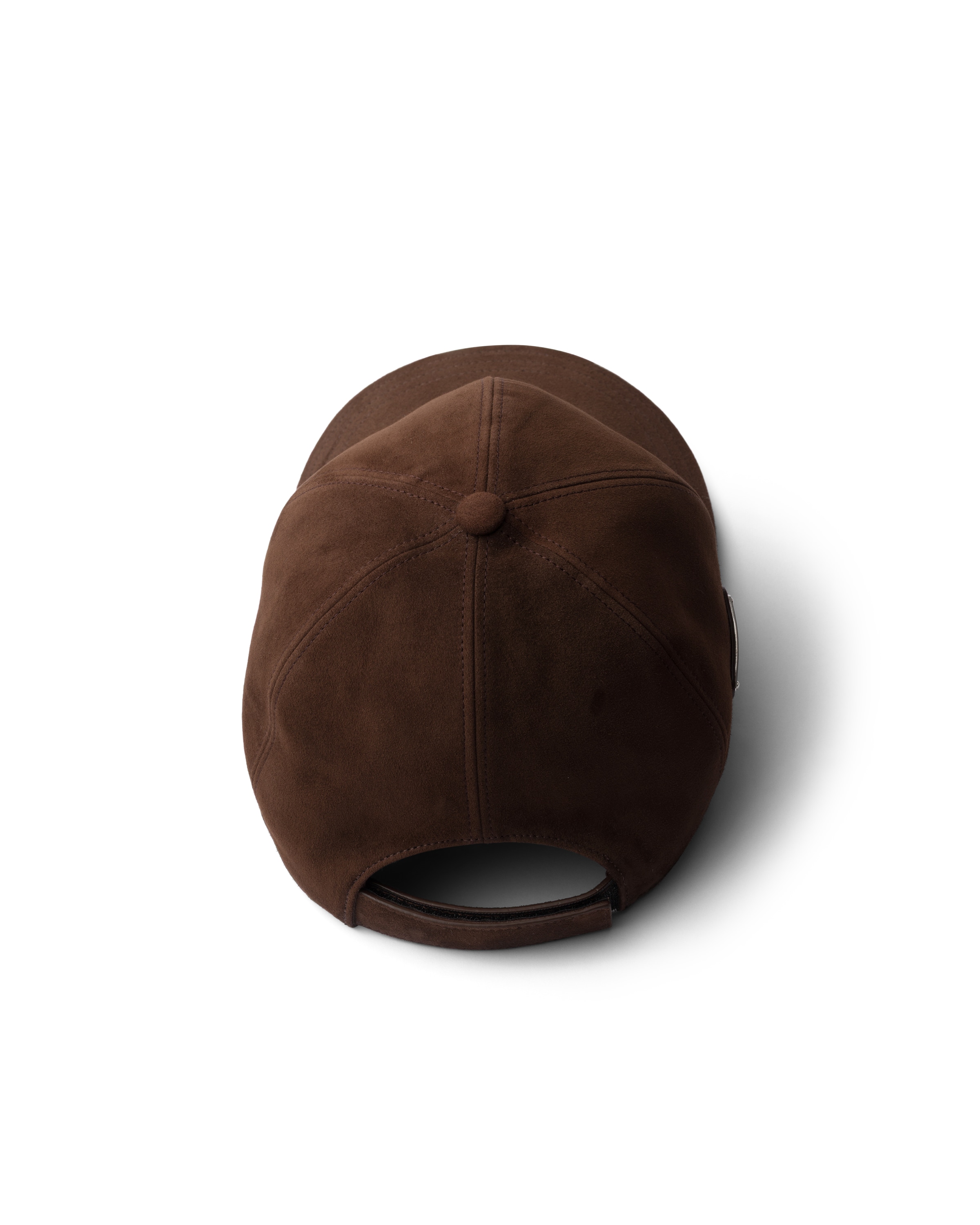 Prada Triangle-logo Suede Baseball Cap In Brown