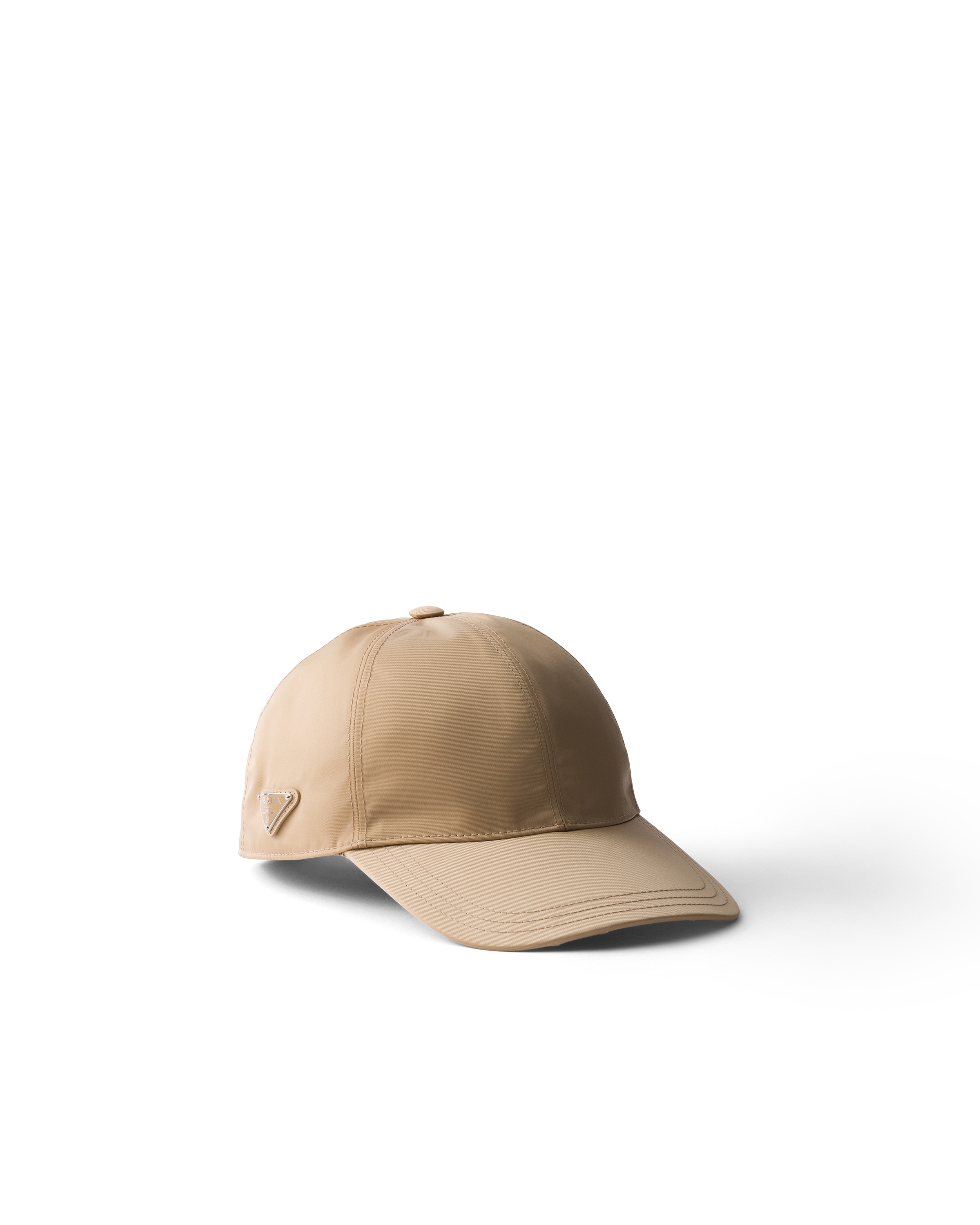 Prada Technical Fabric Baseball Cap In Brown