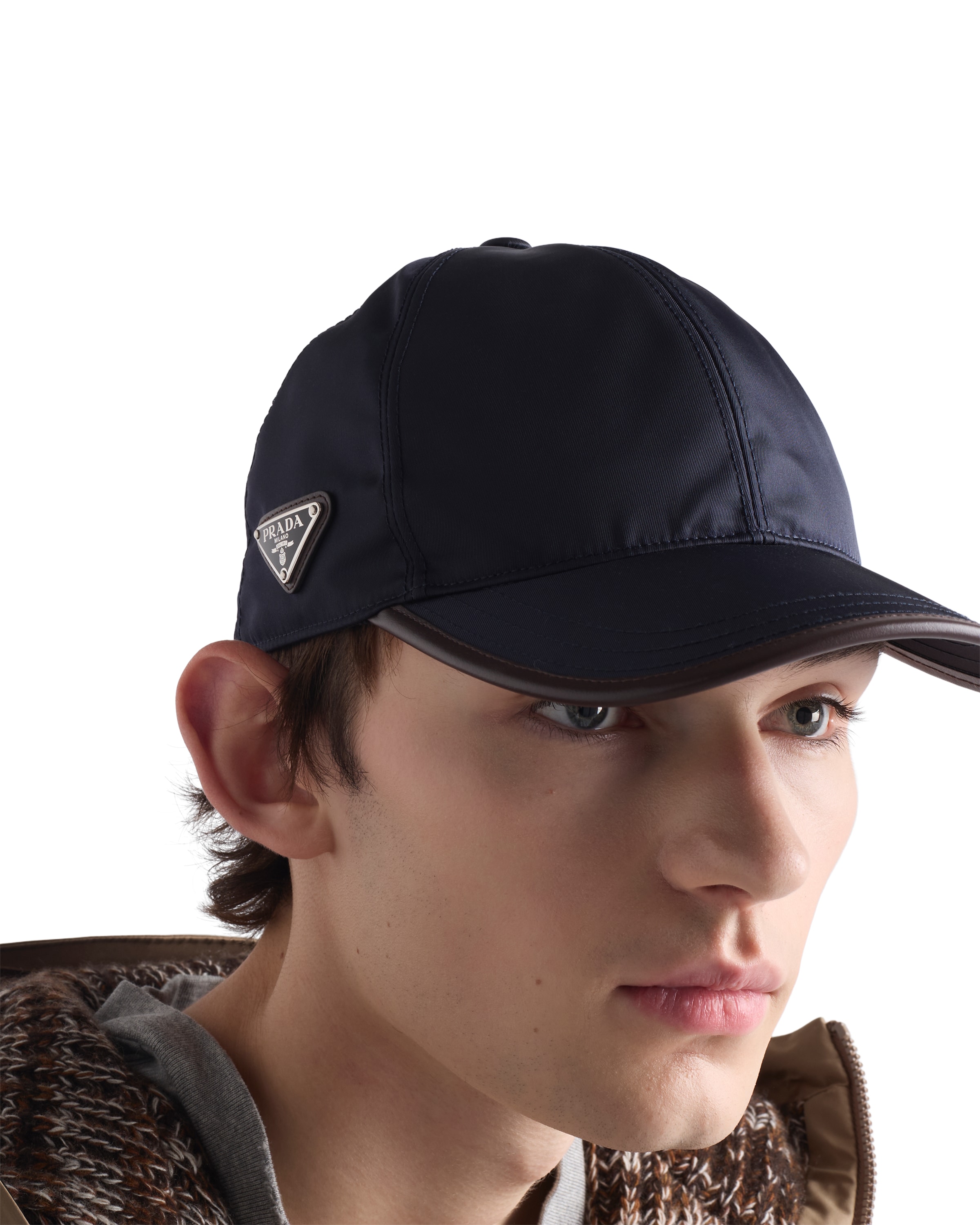 Prada Speedrock Enamelled-triangle Baseball Cap In Black