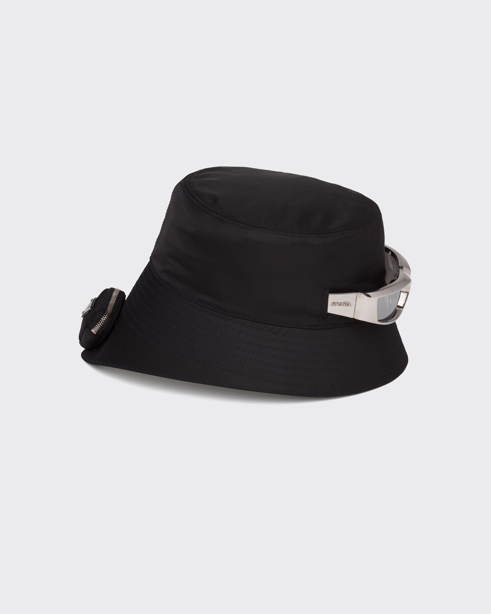 Black Re Nylon Bucket Hat Prada
