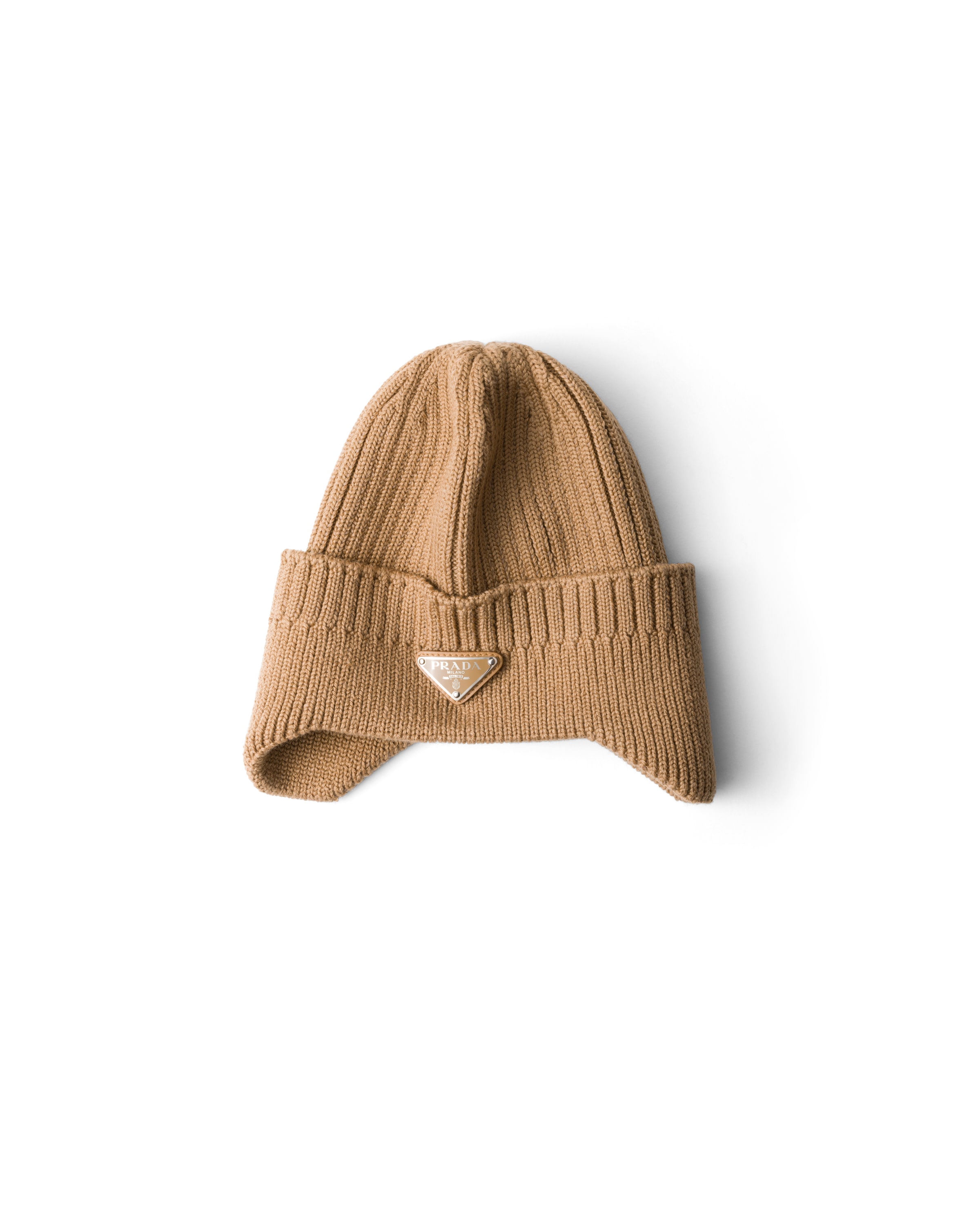 Prada Wool Beanie In Kamelbraun